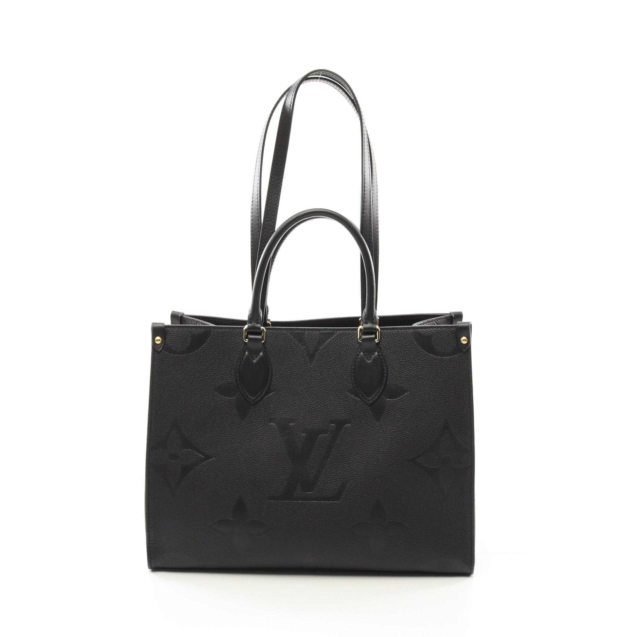 Louis Vuitton On-The-Go Mm Monogram Empreinte Noir Shoulder Bag Tote Leather Black, Women's