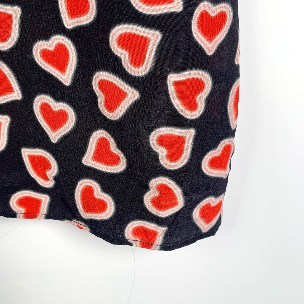 Miu Miu Miu Miu Heart Print Lapel Bubble Sleeve Short-Sleeve Shirt Size XS / US 0-2 / IT 36-38 - 4 Thumbnail