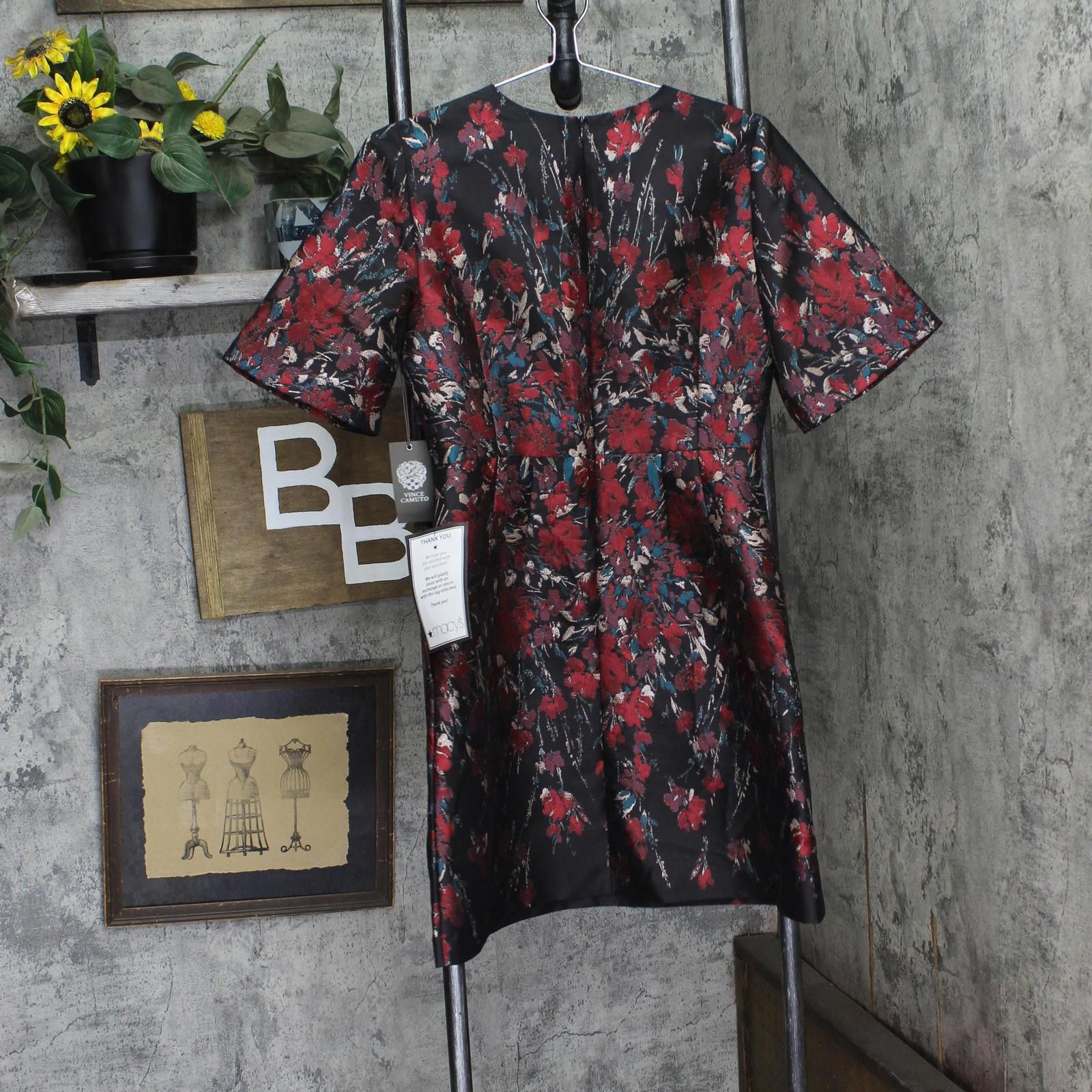 Vince Camuto Nwt Vince Camuto Short-sleeve Dress Vc4m5797 Red Multi 6 Size M / US 6-8 / IT 42-44 - 2 Thumbnail