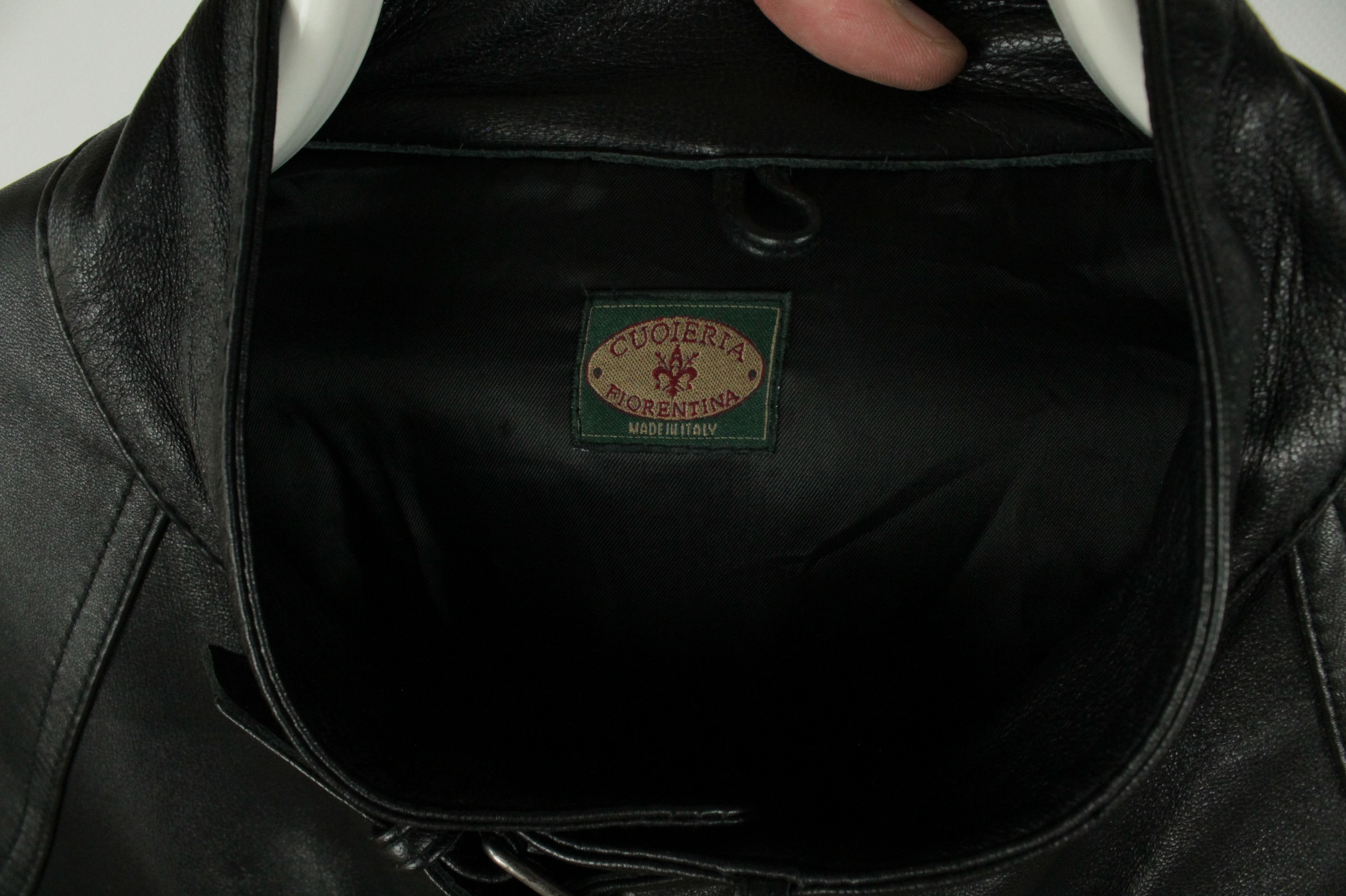Vintage Vintage Cuoieria Fiorentina Black Leather Belted Jacket Size US XXL / EU 58 / 5 - 4 Thumbnail