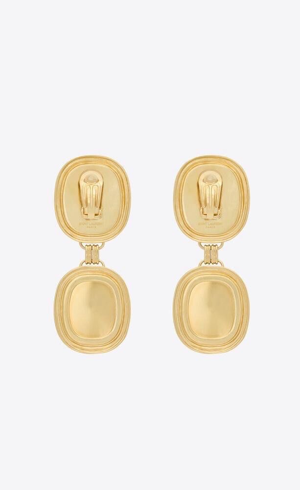Saint Laurent Paris o1loc1c0325 Size: OS / Earring in Gold & Black Size ONE SIZE - 4 Thumbnail
