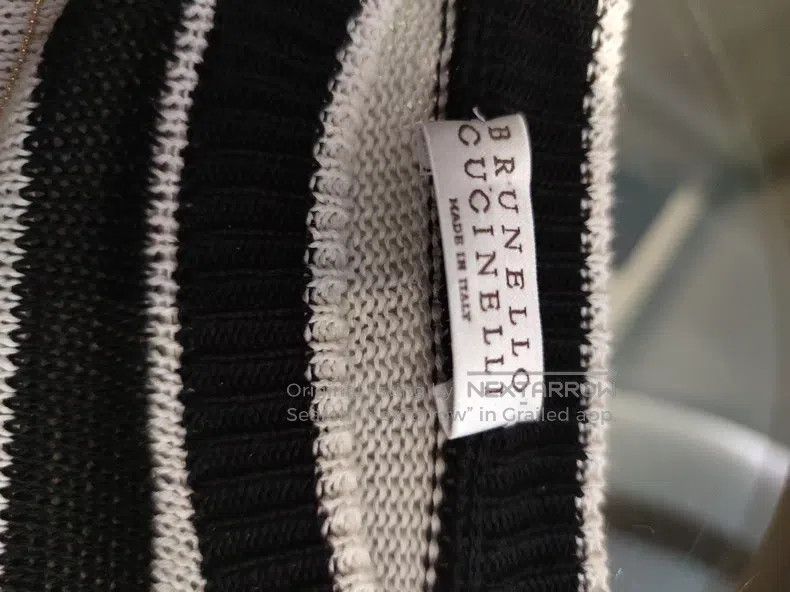 Brunello Cucinelli Brunello Cucinelli Sequin sweater with black and white str Size XXL / US 16-18 / IT 52-54 - 5 Thumbnail