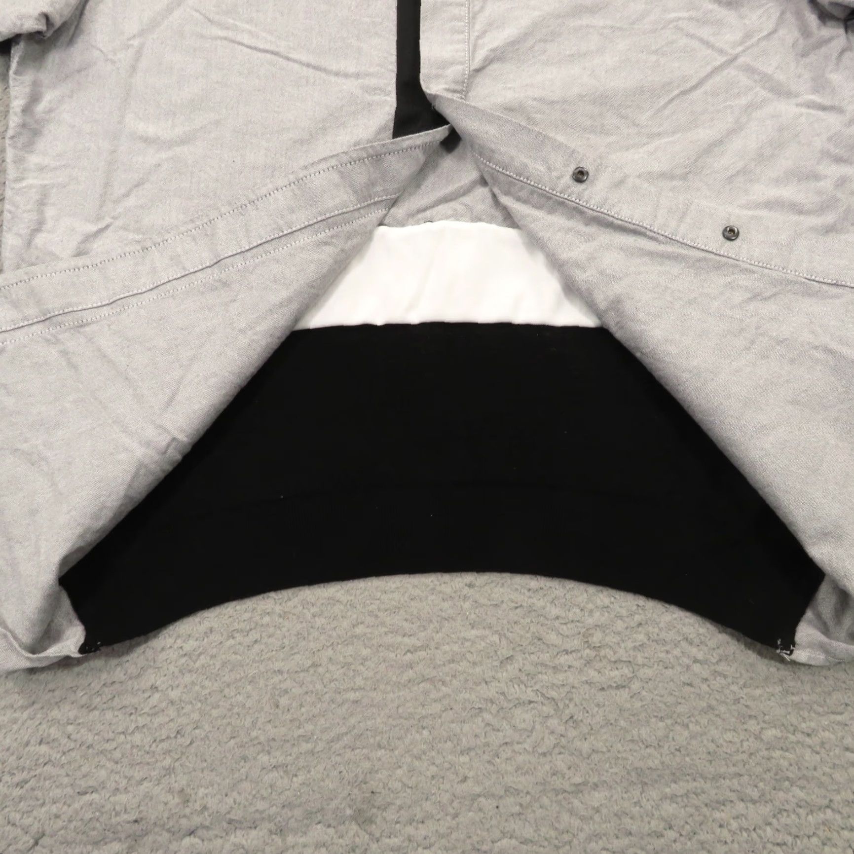 Alexander Wang Alexander Wang Shirt Mens XL Grey Chambray Snap Button Wool Band High Low Button Size US XL / EU 56 / 4 - 3 Thumbnail