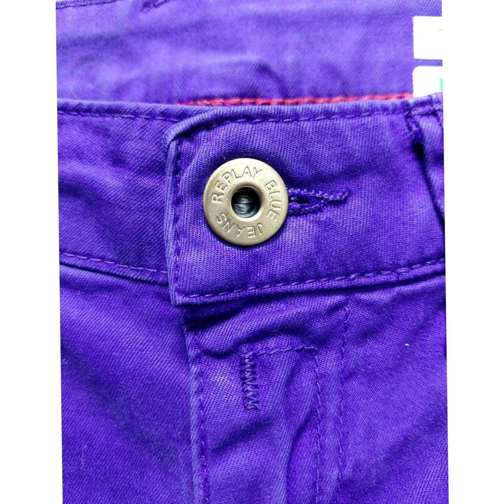 Replay Replay Jeans Purple Solid Denim Size 28 Made in Italy Women Size 28" / US 6 / IT 42 - 7 Thumbnail