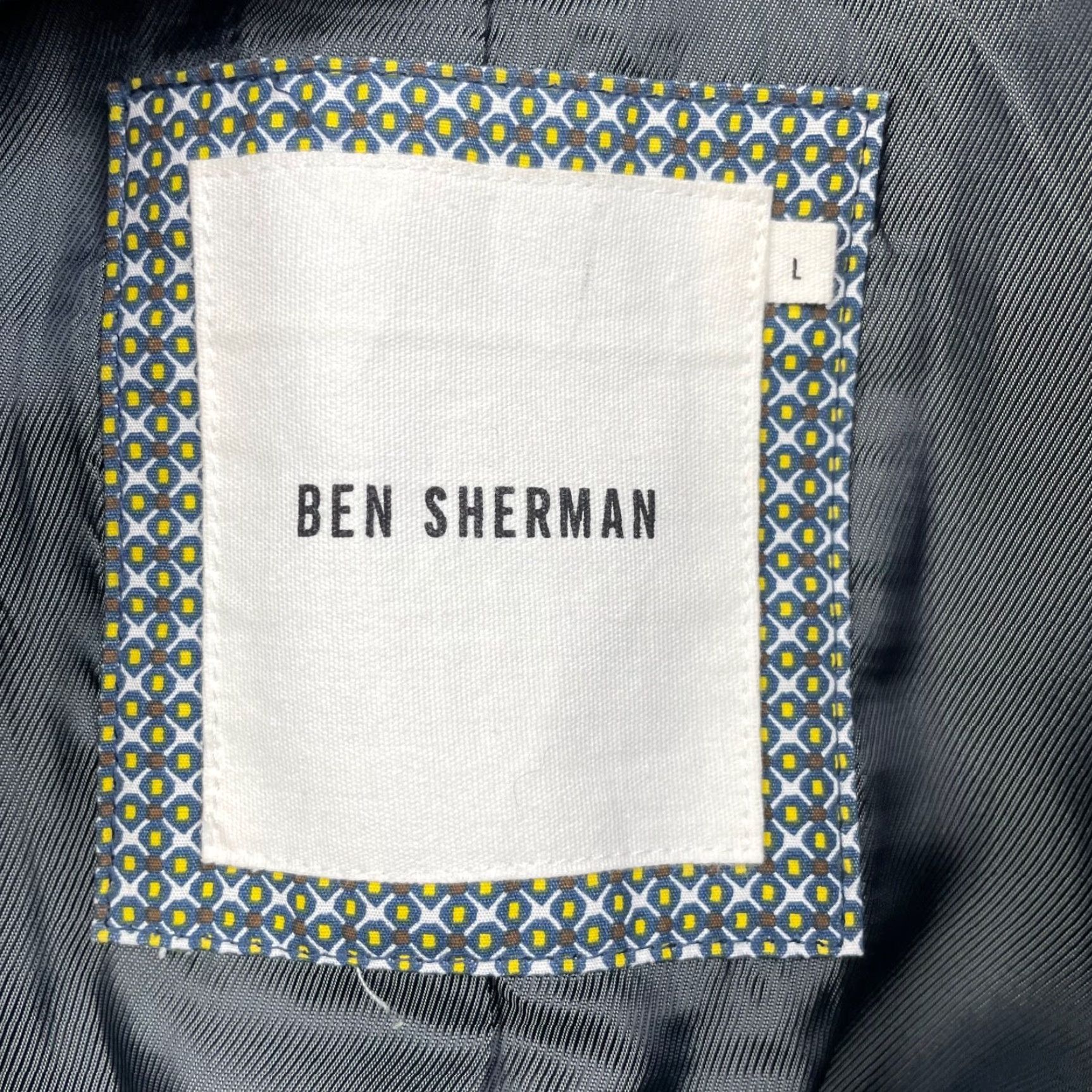 Ben Sherman Ben Sherman Blazer Jacket Men L Tweed Black/White Herringbone 2-Button Notch Wool Polyester Visco… Size 42R - 6 Thumbnail