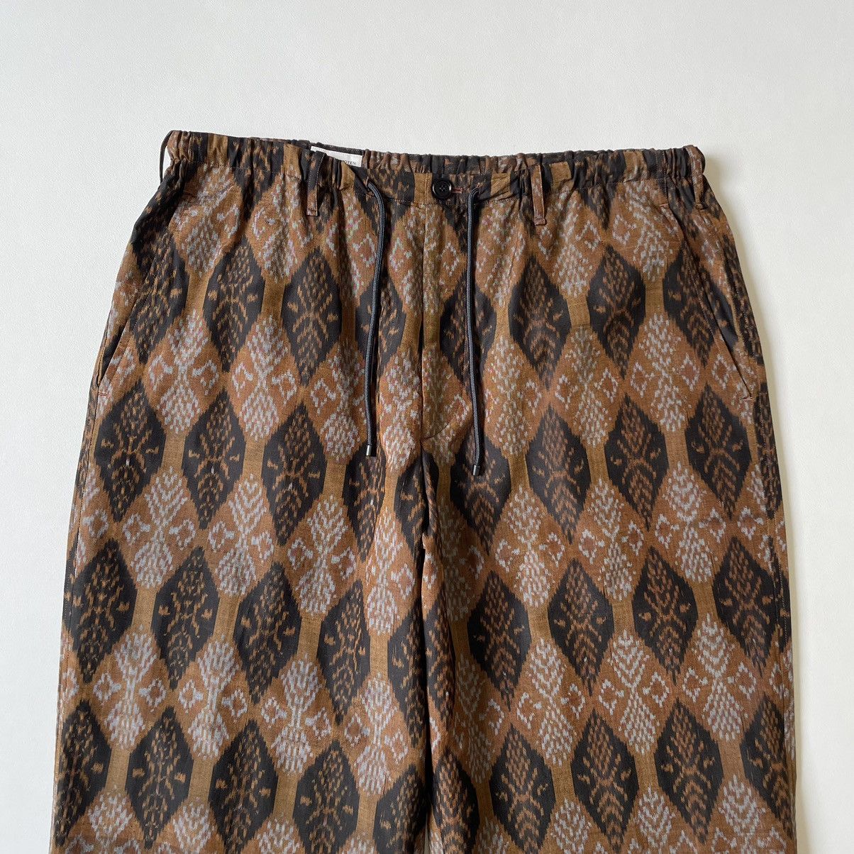 Dries Van Noten IKAT Weave Silk Mix Wide Leg Pants Size US 36 / EU 52 - 2 Thumbnail