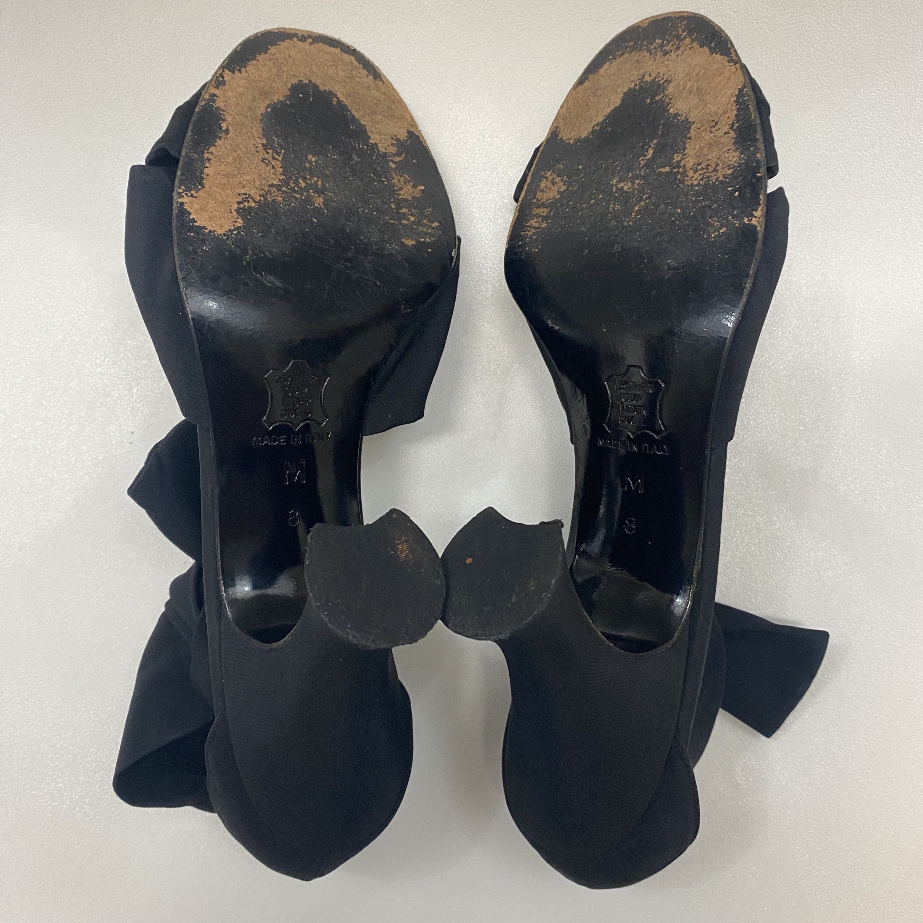 VTG 80s YSL Yves Saint Laurent Heels Ankle Strap Bow Tie