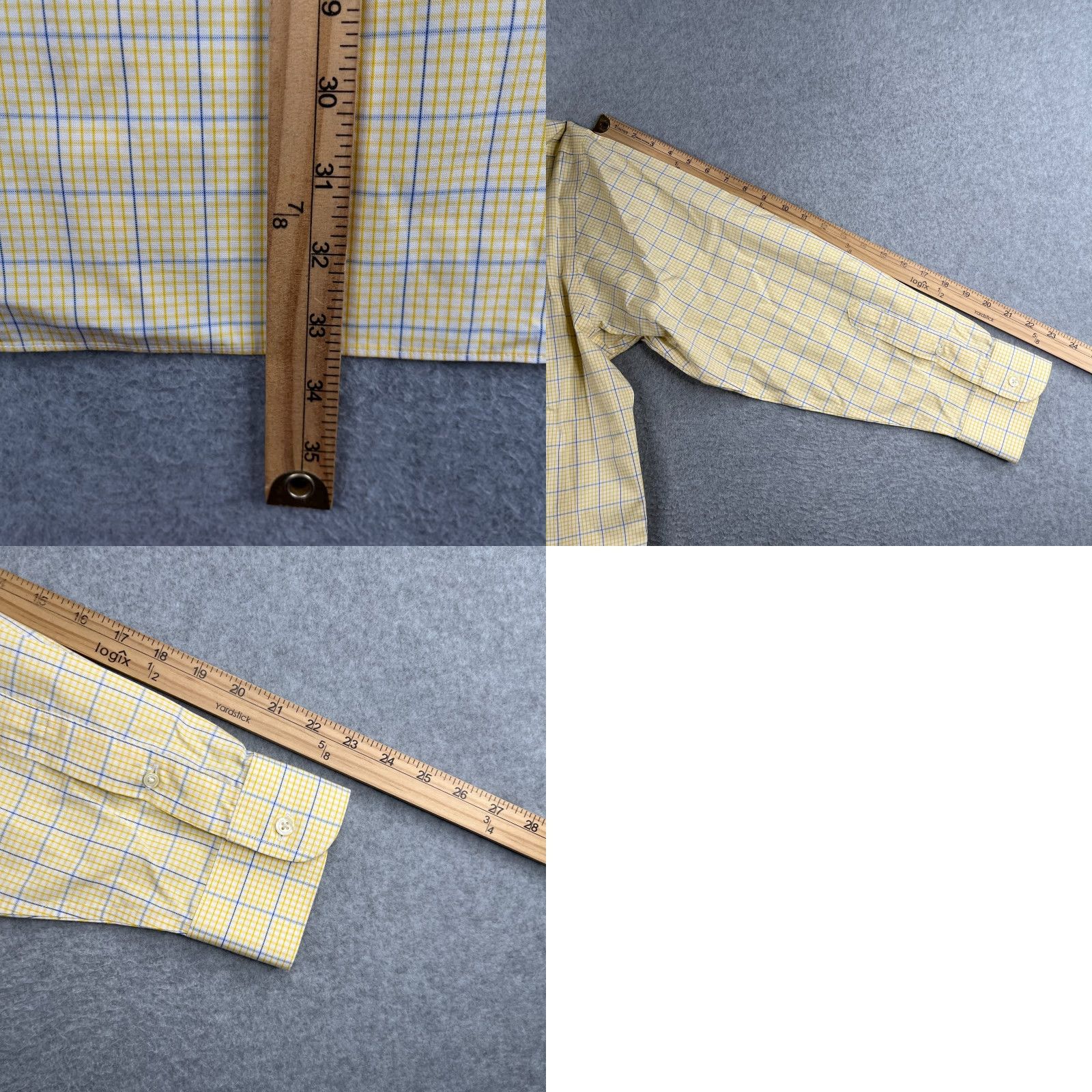 Vintage Paul Fredrick Shirt 17.5 Yellow Check Casual Button Up Long Sleeve Mens Size US XXL / EU 58 / 5 - 8 Thumbnail