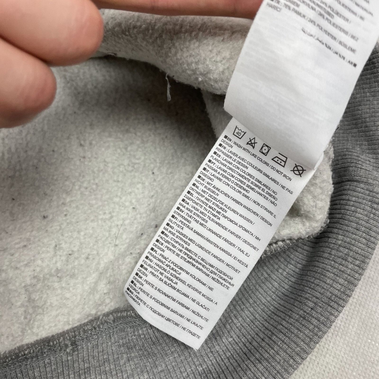 Nike × Vintage Vintage Nike Men Gray Spellout Lined Fleece Sweatshirt Large Size US L / EU 52-54 / 3 - 13 Thumbnail