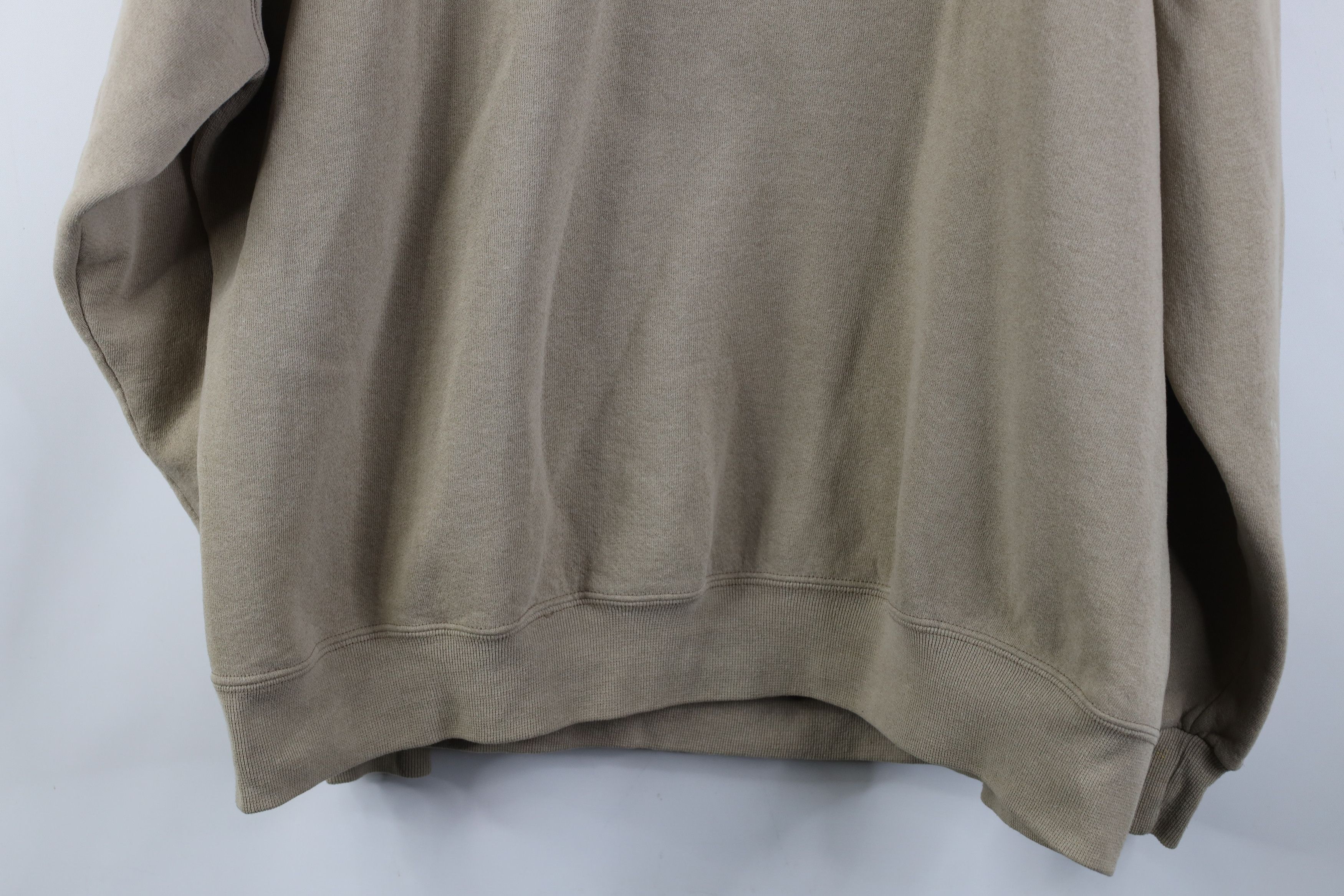 Vintage Vintage 90s Streetwear Blank Crewneck Sweatshirt Khaki Beige Size US XXL / EU 58 / 5 - 15 Thumbnail