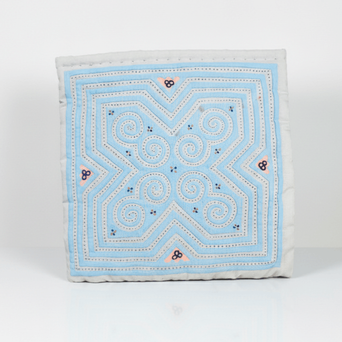 Handmade Zipper Pouch 7x7" Handmade Applique Embroidery Maze Handsewn Size ONE SIZE - 2 Thumbnail