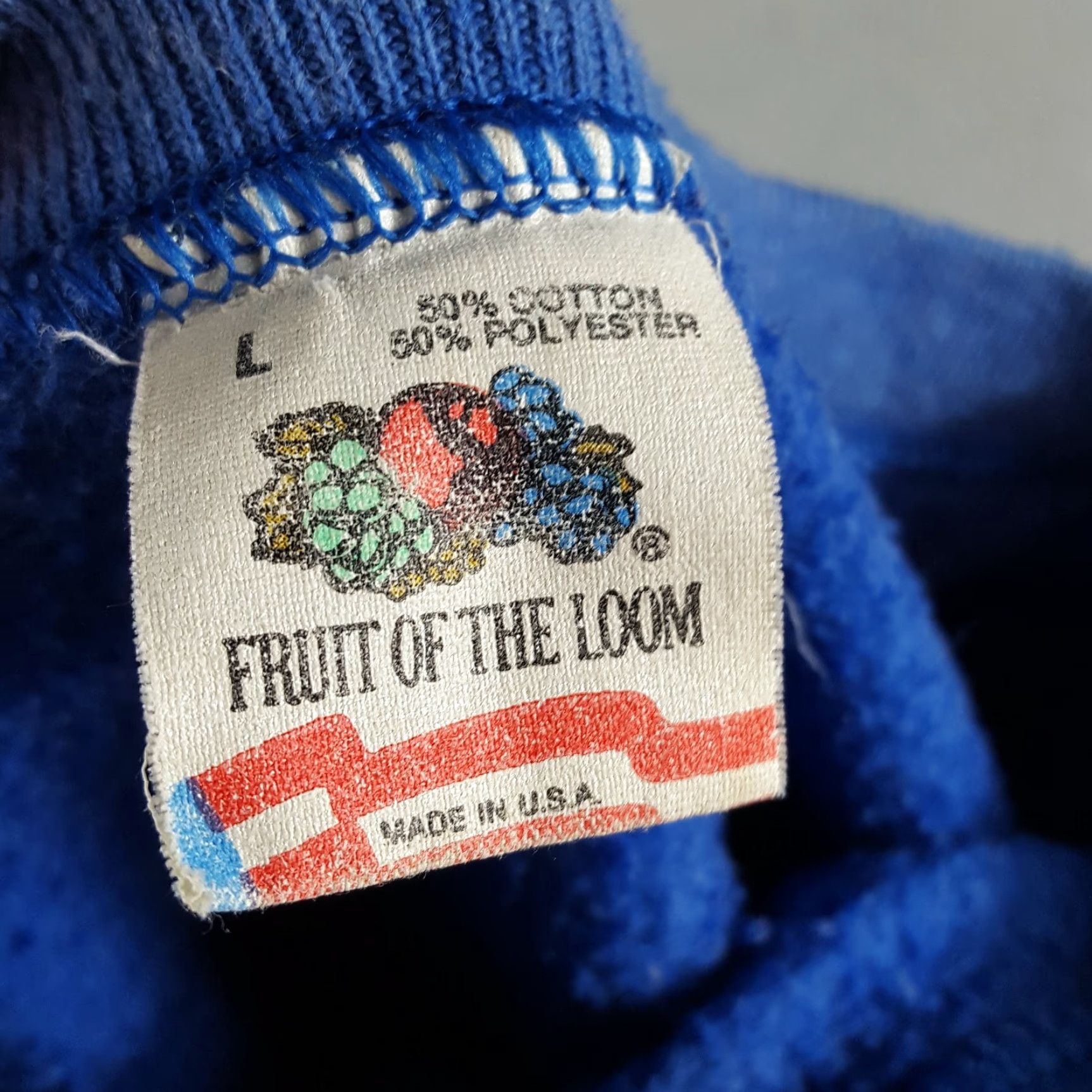 Fruit Of The Loom VINTAGE Fruit of the Loom Sweatshirt Raglan Sleeve Size L Blue Crewneck 90s Skater Pullover Size US L / EU 52-54 / 3 - 5 Thumbnail