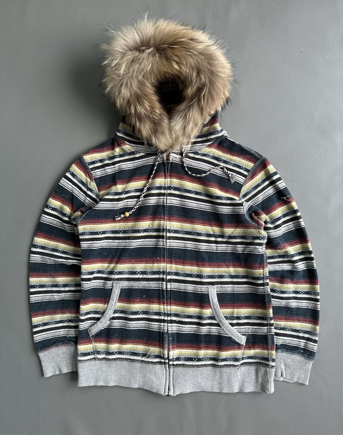 Hysteric Glamour DISTRESSED SORRIDERE STRIPED COLOUR FUR ZIP HOODIE LGB STYLE Size US M / EU 48-50 / 2 - 1 Thumbnail