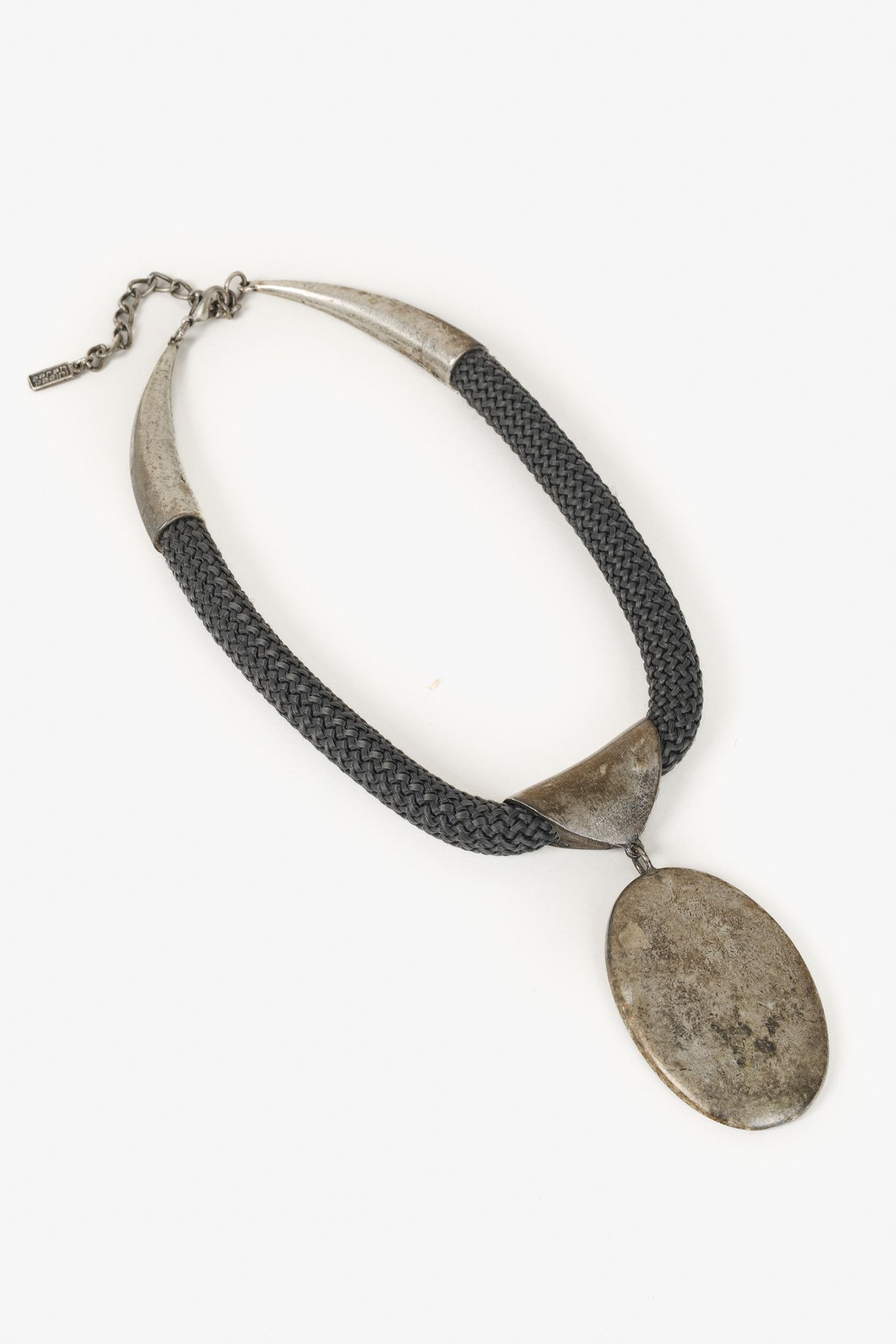 Sarah Pacini Sarah Pacini Grey Woven Mottled Silver Pendant Necklace Size ONE SIZE - 1 Thumbnail