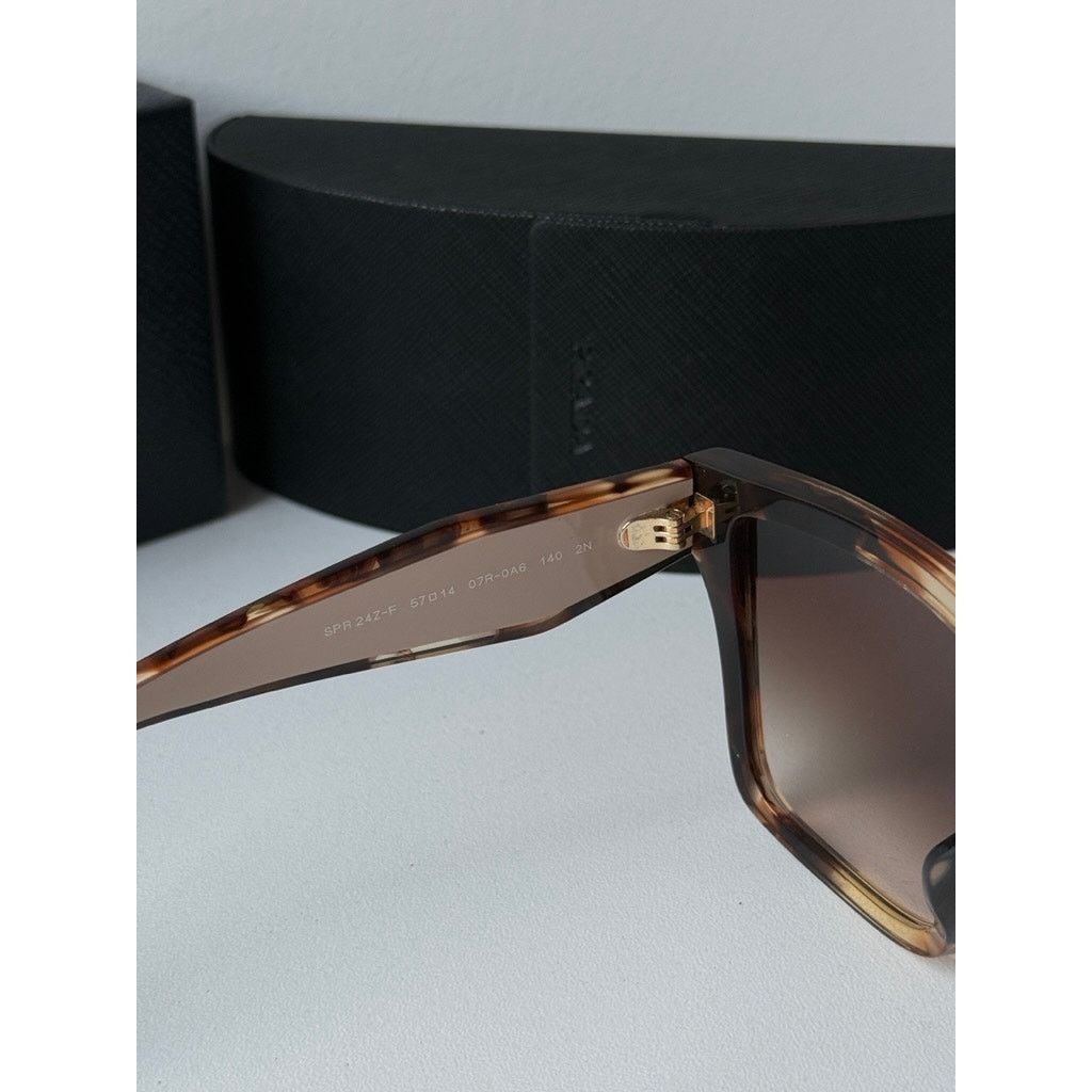 Prada CNEW Prada PR24ZSF Sunglasses in Brown Powder Size ONE SIZE - 5 Thumbnail