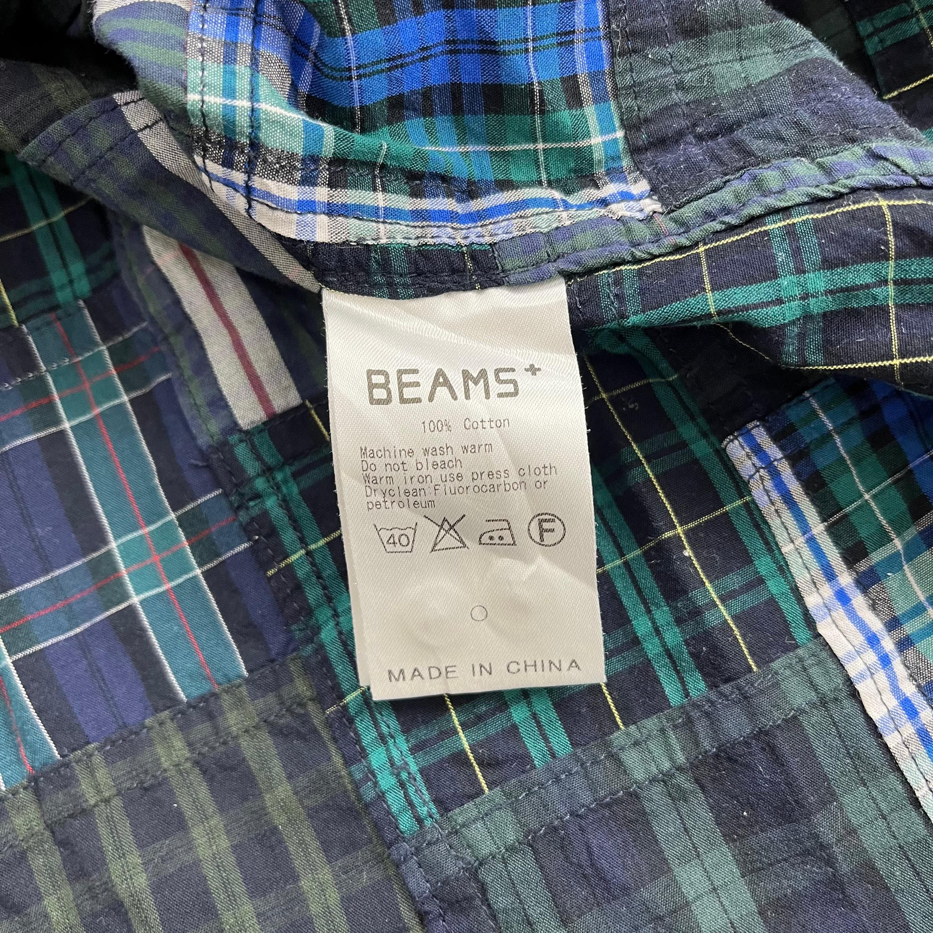 Beams Plus 00's Beams Plus Japanese Brand Patchwork Plaid Long Shirt Size US M / EU 48-50 / 2 - 10 Thumbnail