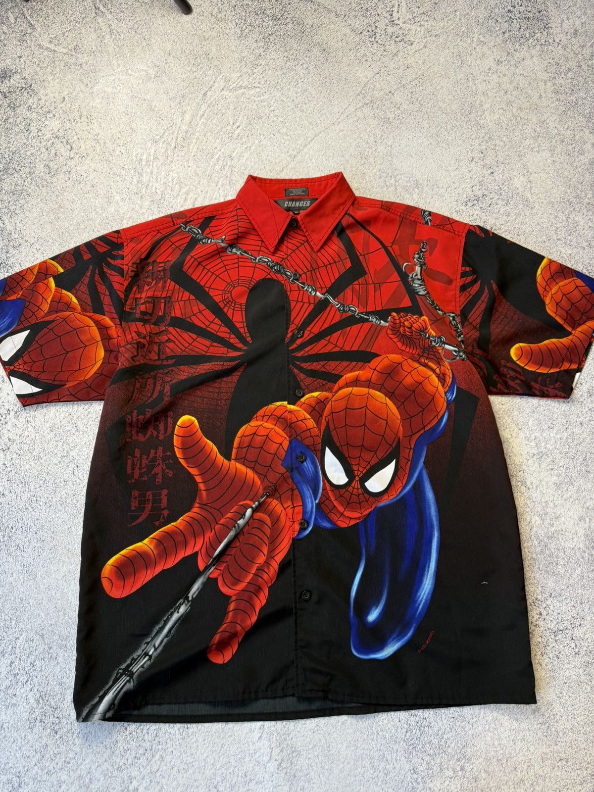 Marvel Comics Vintage Changes Spiderman 2001 AOP Button Up Shirt Size US M / EU 48-50 / 2 - 9 Thumbnail