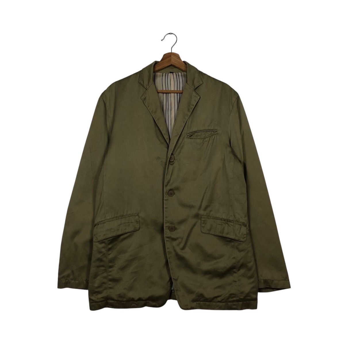Issey Miyake 📌Vintage Chore Worker Jacket Blanket Striped Lining Size US L / EU 52-54 / 3 - 2 Thumbnail