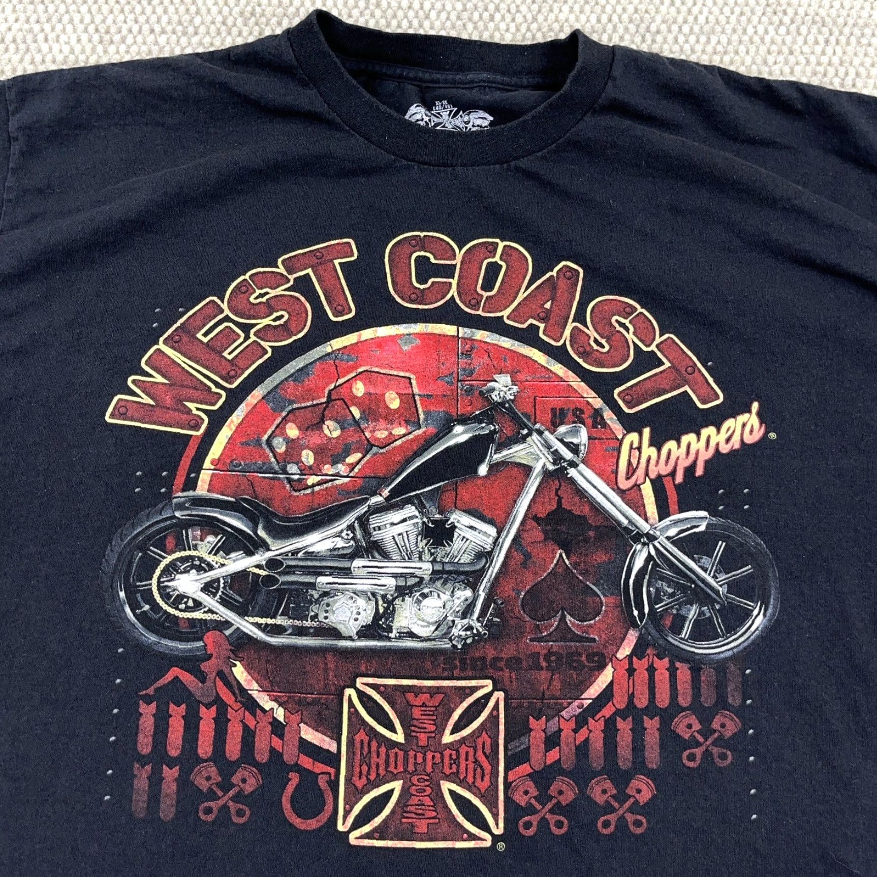 West Coast Choppers VINTAGE West Coast Choppers Shirt Men XL Black Biker Tee Y2K 2000s Iron Cross Size US XL / EU 56 / 4 - 2 Thumbnail