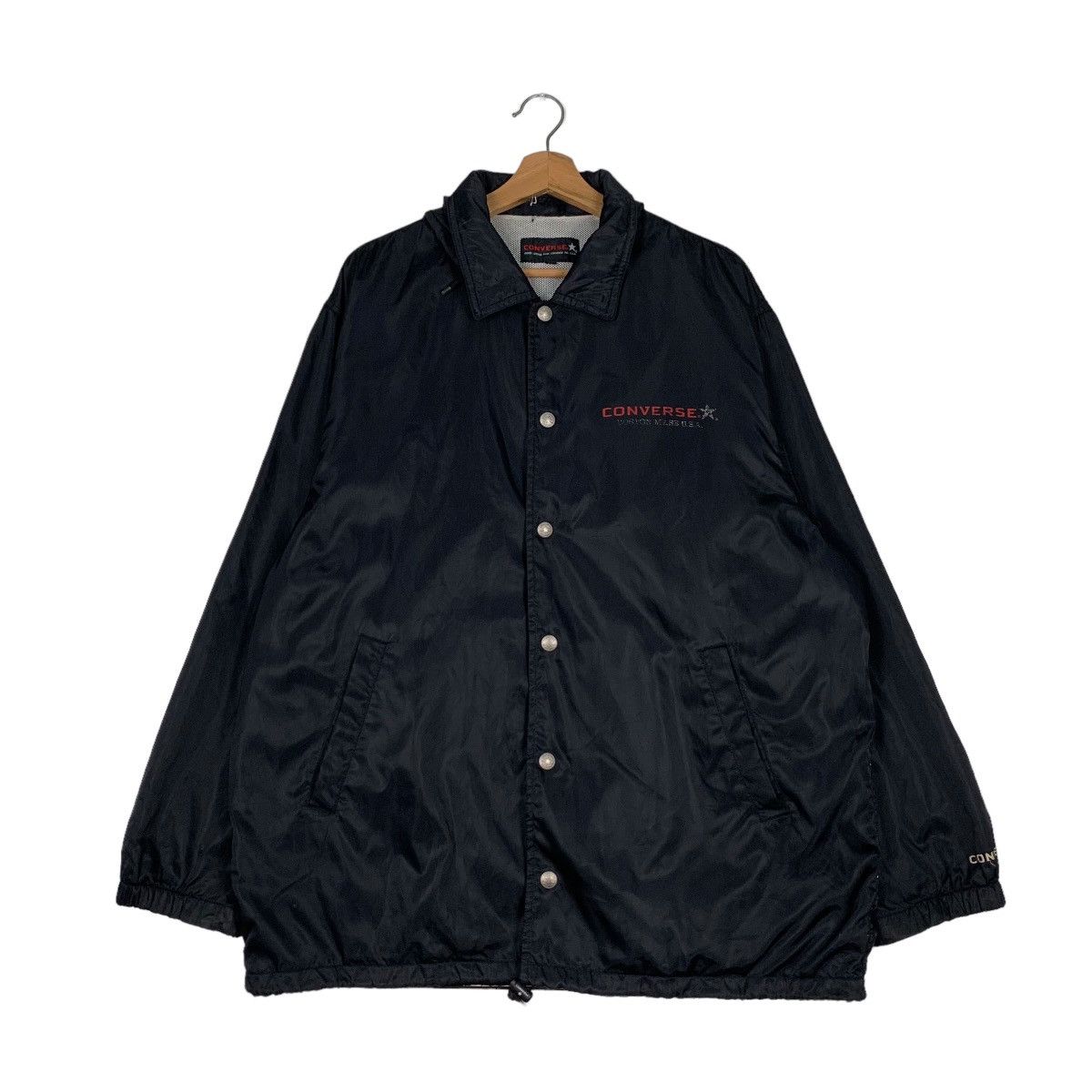 Converse 90's CONVERSE Big Logo Hooded Coach Jacket #0831-C37 Size US L / EU 52-54 / 3 - 3 Thumbnail