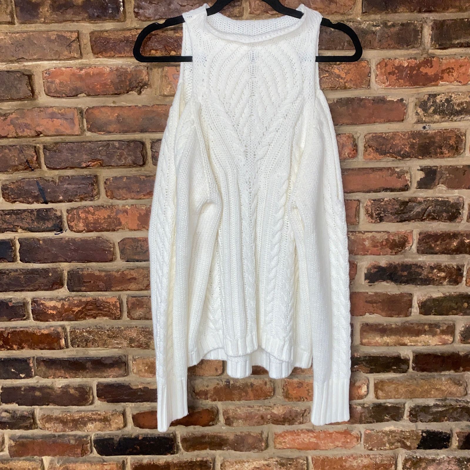Venus Venus White Cable Knit High neck Pullover Sweater Size Large Size L / US 10 / IT 46 - 1 Thumbnail