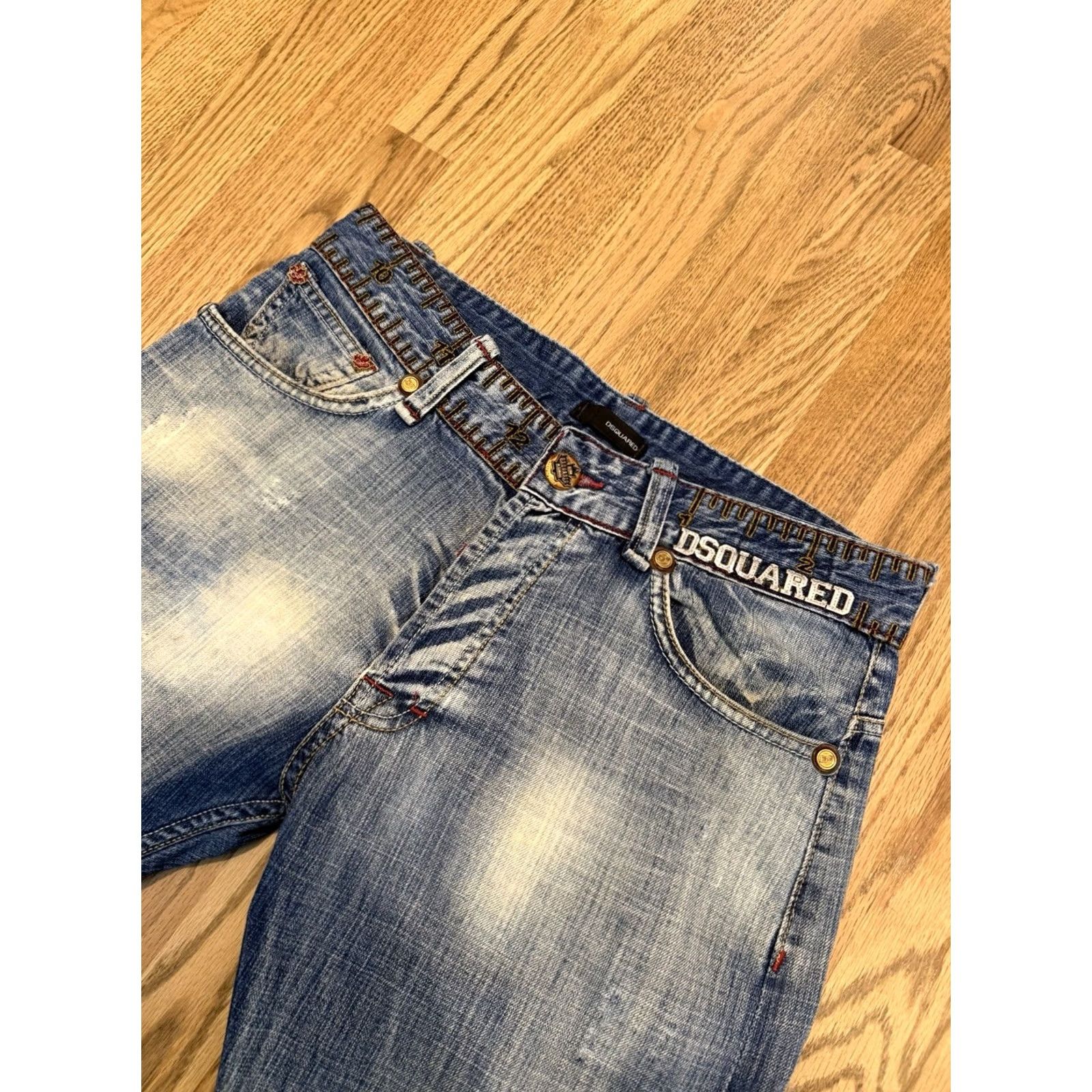 Dsquared2 Dsquared2 Denim Jeans Mens 32 Regular 28 Inseam Blue Distressed Italy 5-Pocket Logo Size US 32 / EU 48 - 6 Thumbnail