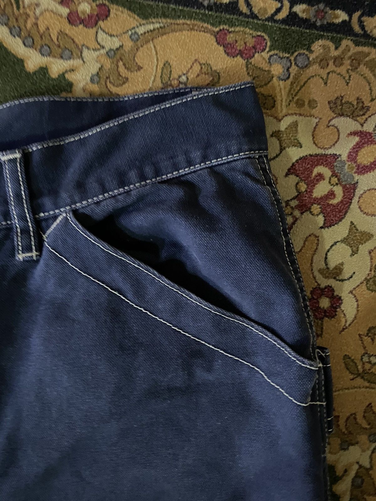 Old Navy × Vintage Vintage Old Navy Carpenter Baggy Blue Denim Size US 31 - 7 Thumbnail