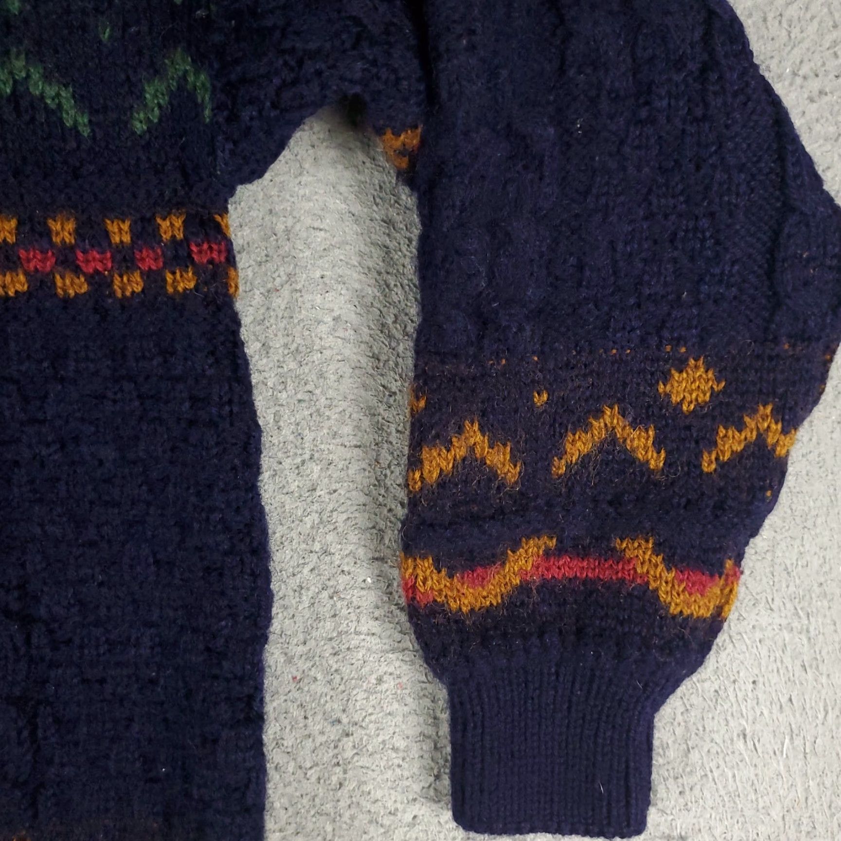 Vintage VINTAGE Carraig Donn Sweater Chunky-Knit Striped Blue Wool Adult Large Ireland Mens Size US L / EU 52-54 / 3 - 4 Thumbnail