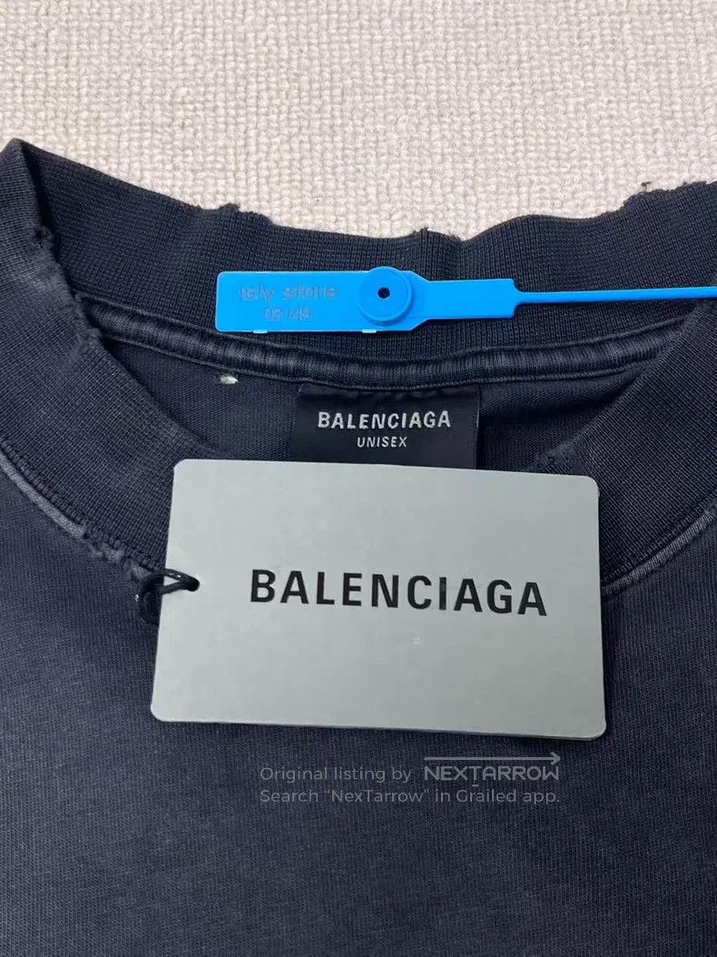 Balenciaga Balenciaga Tape Letter Logo Printed Jersey Knit Round Neck Size US L / EU 52-54 / 3 - 5 Thumbnail