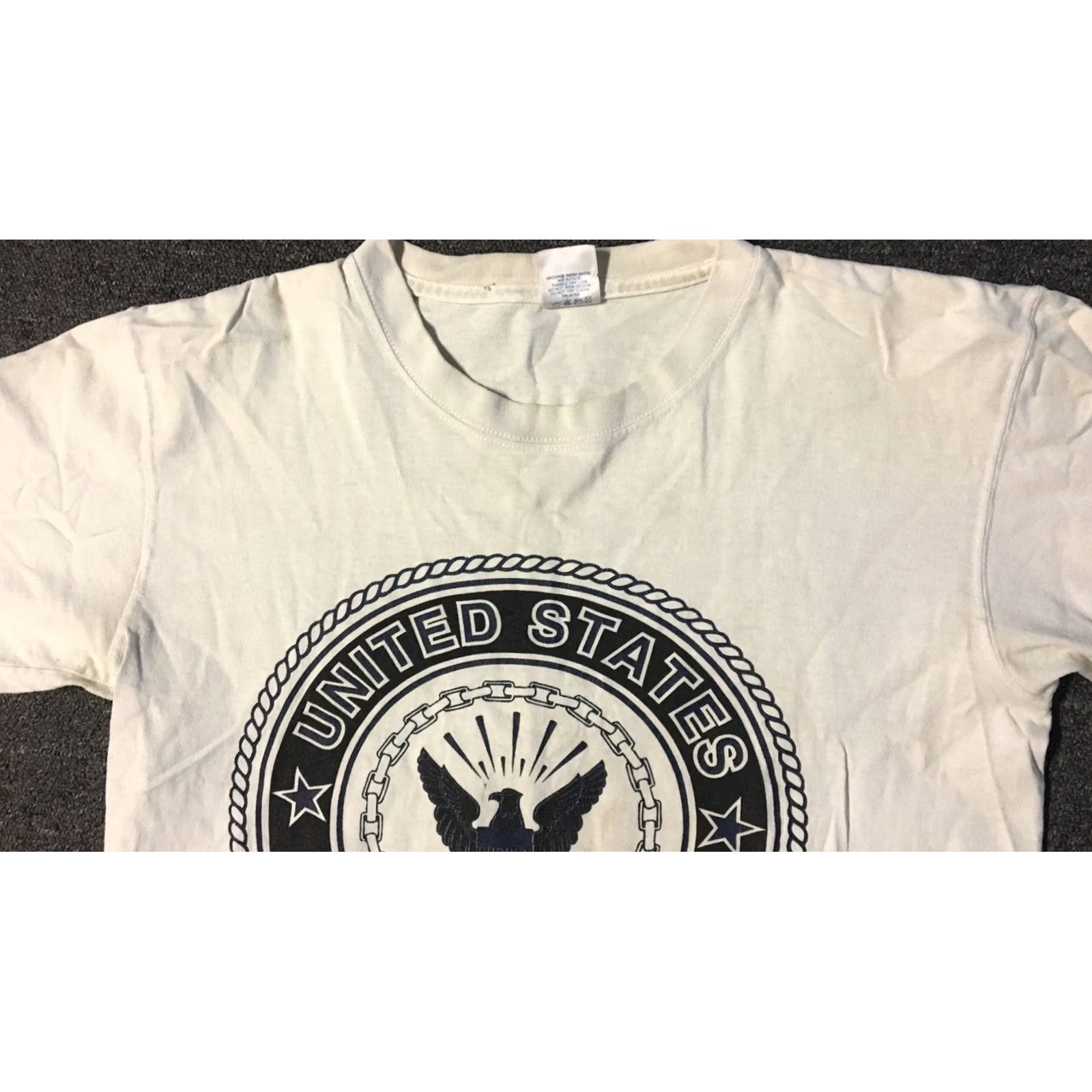 Soffe VINTAGE 90s US Navy Thrashed Faded Distressed Shirt M Soffe T-Shirt USA Navy Punk Grunge Rock Military Mens White Short Sleeve Crew Neck Graphic Tee Size US M / EU 48-50 / 2 - 6 Thumbnail