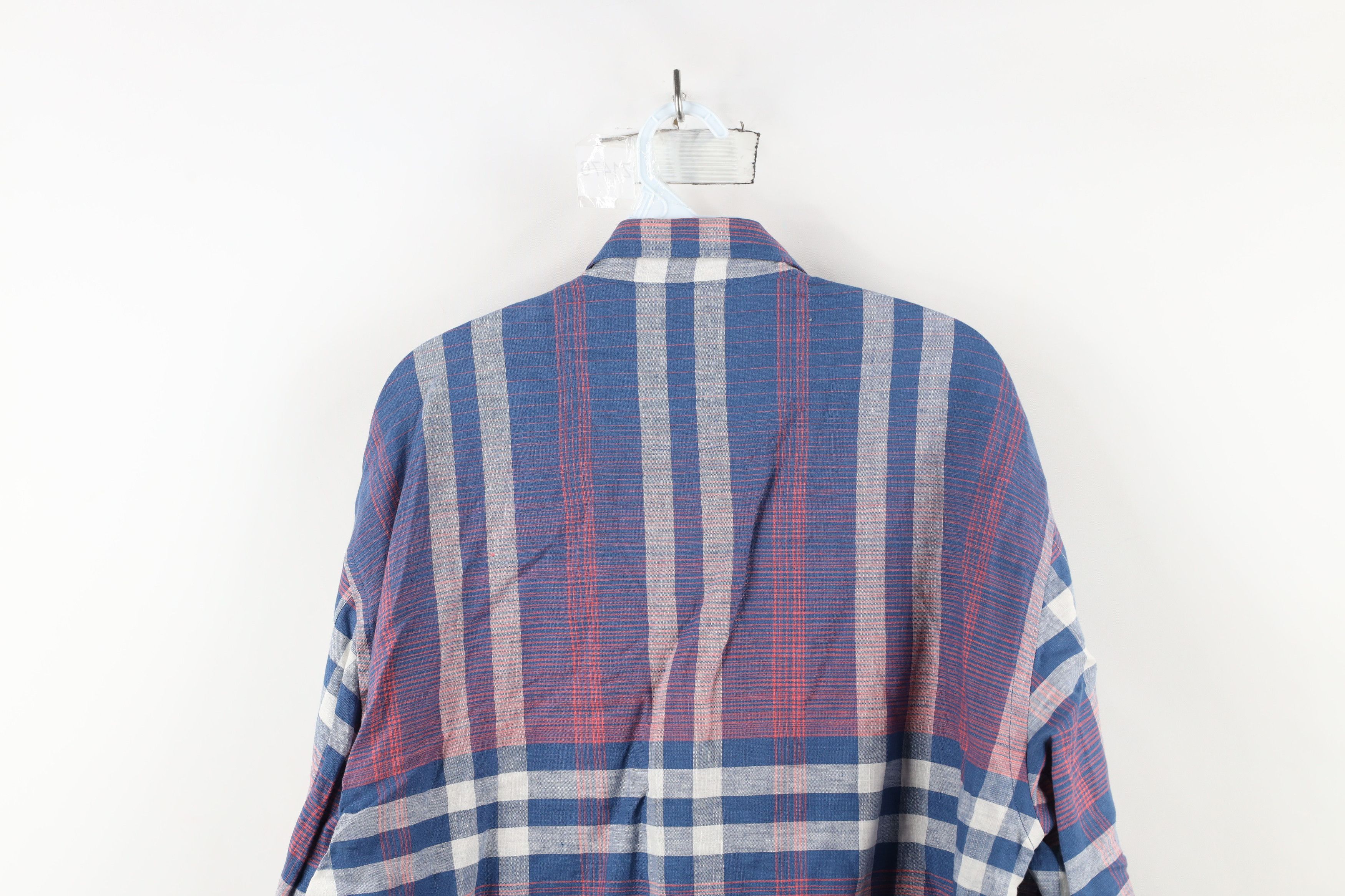 Tommy Bahama × Vintage Tommy Bahama Linen Blend Collared Button Shirt Plaid Size US L / EU 52-54 / 3 - 10 Thumbnail