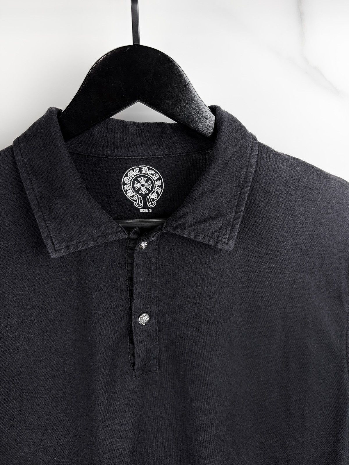 Chrome Hearts Chrome Hearts Vintage Silver Button Horseshoe Polo Shirt Size US S / EU 44-46 / 1 - 2 Thumbnail