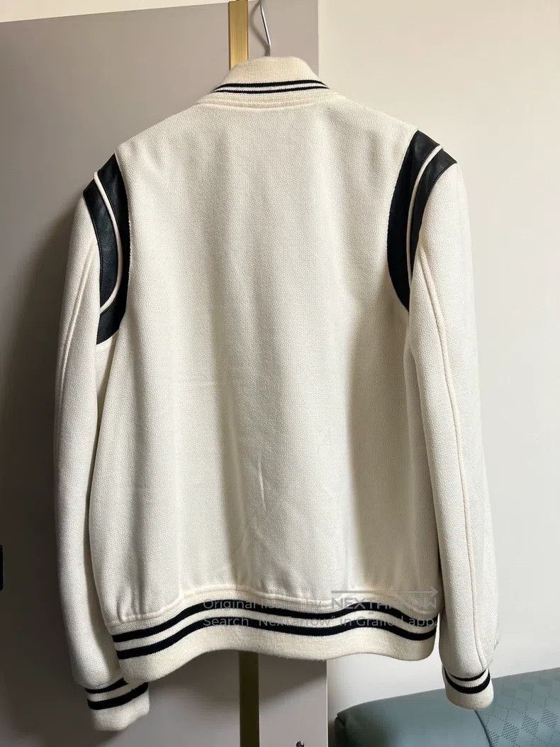 Saint Laurent Paris Saint Laurent Paris Ivory White Leather Patchwork Baseball Size US M / EU 48-50 / 2 - 5 Thumbnail
