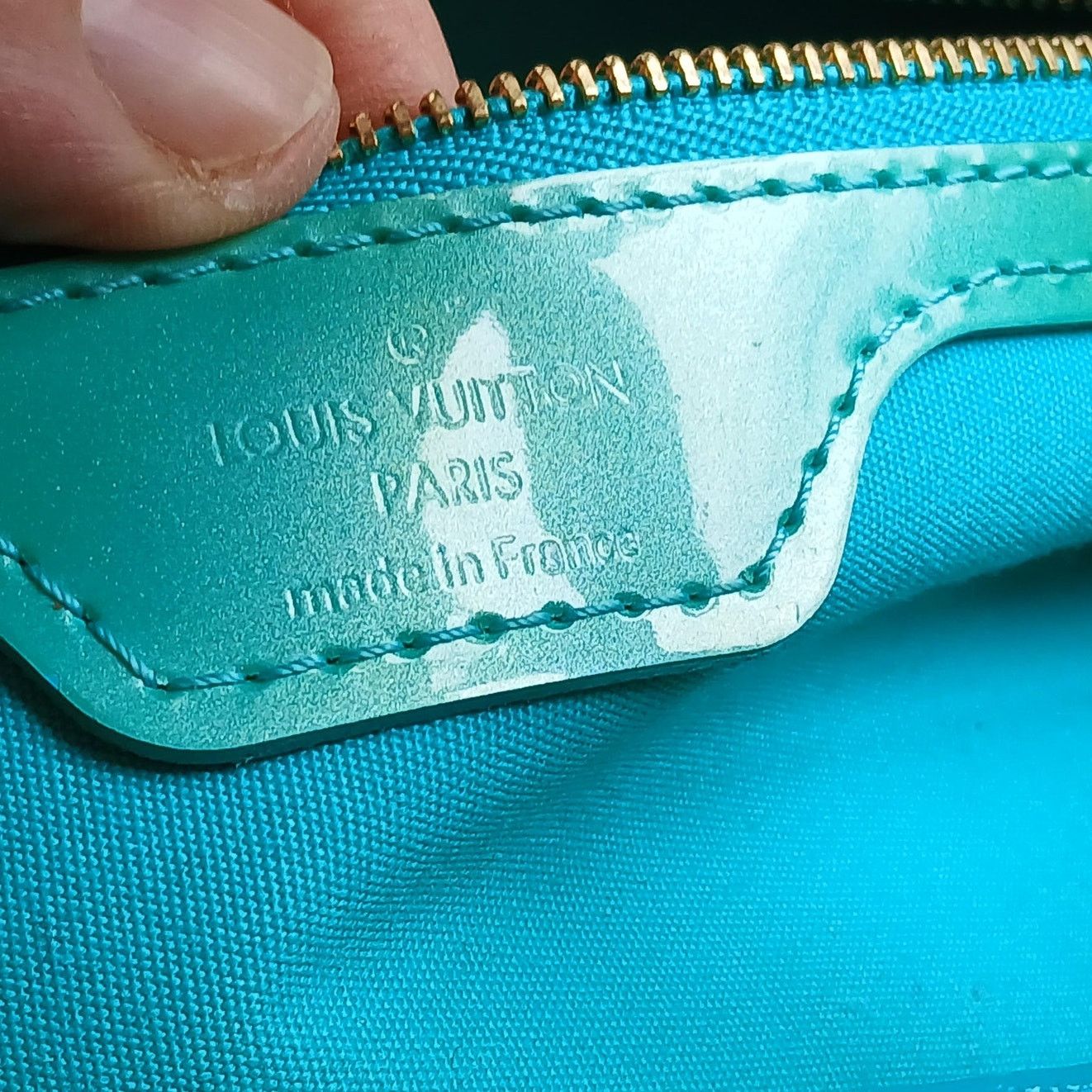 Louis Vuitton Louis Vuitton Monogram Vernis Wilshire PM Handbag Blue Lagon Size ONE SIZE - 2 Thumbnail