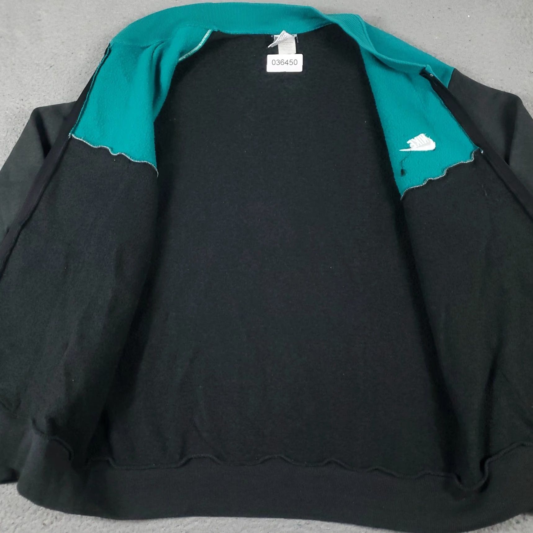Nike VINTAGE Nike Jacket Mens Large Gray Teal 80s 90s Swoosh Full Zip Track Sweater Size US L / EU 52-54 / 3 - 6 Thumbnail