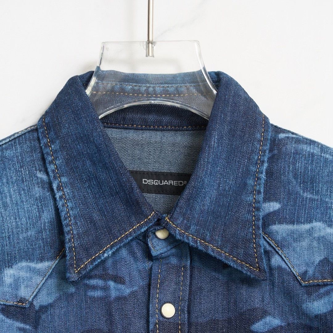 Dsquared2 Dsquared2 Men's Camo Denim Shirt Size US S / EU 44-46 / 1 - 6 Thumbnail