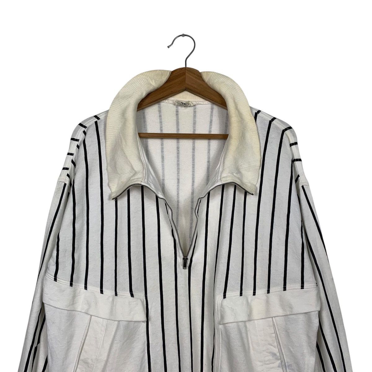 Japanese Brand Japanese Brand Black Pia Stripe Half Zipper Sweater Size US M / EU 48-50 / 2 - 10 Thumbnail