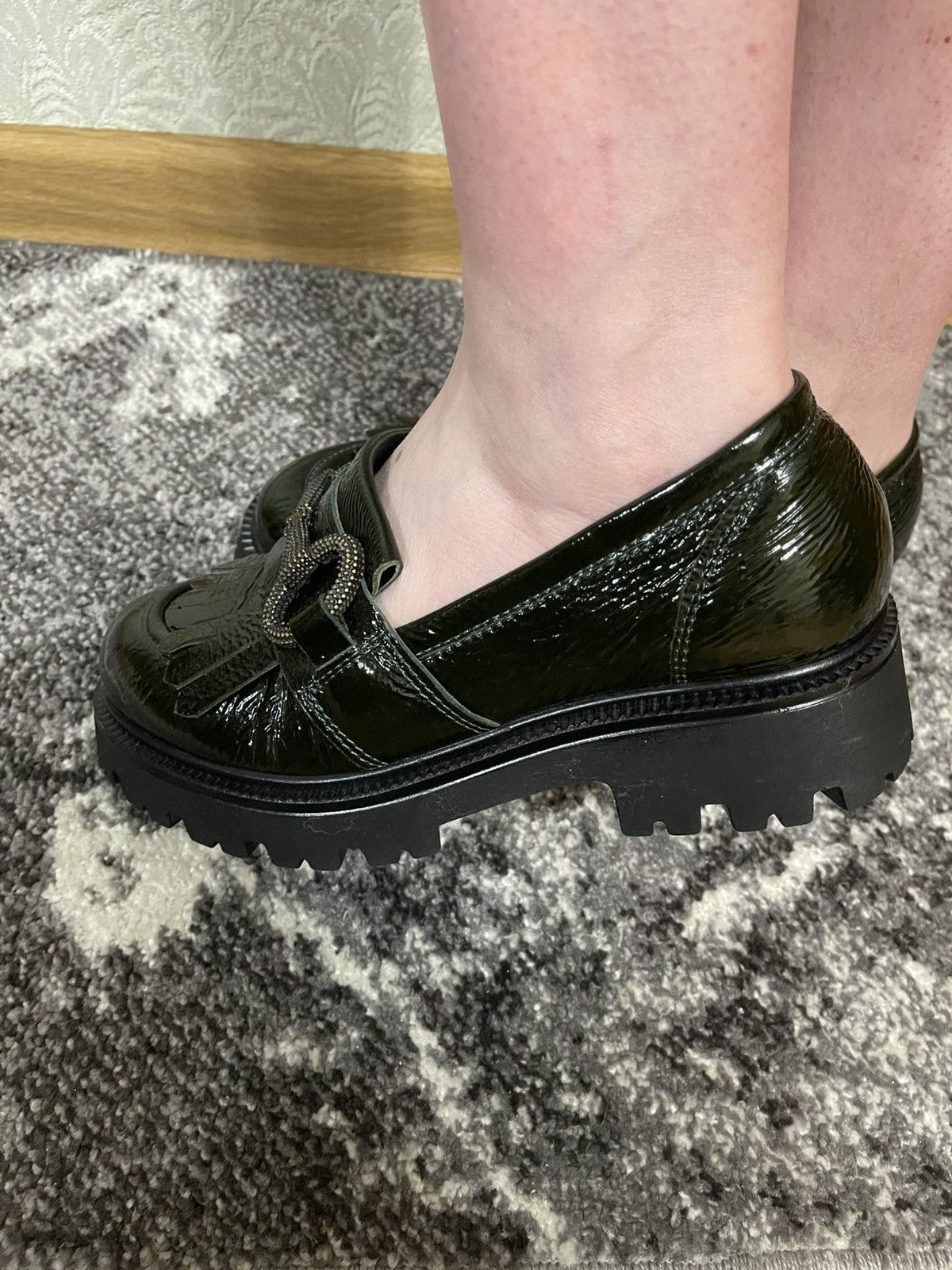 Other Melluso Italy Women’s Loafers EU 37.5 Green Patent Leather Size US 7.5 / IT 37.5 - 11 Thumbnail