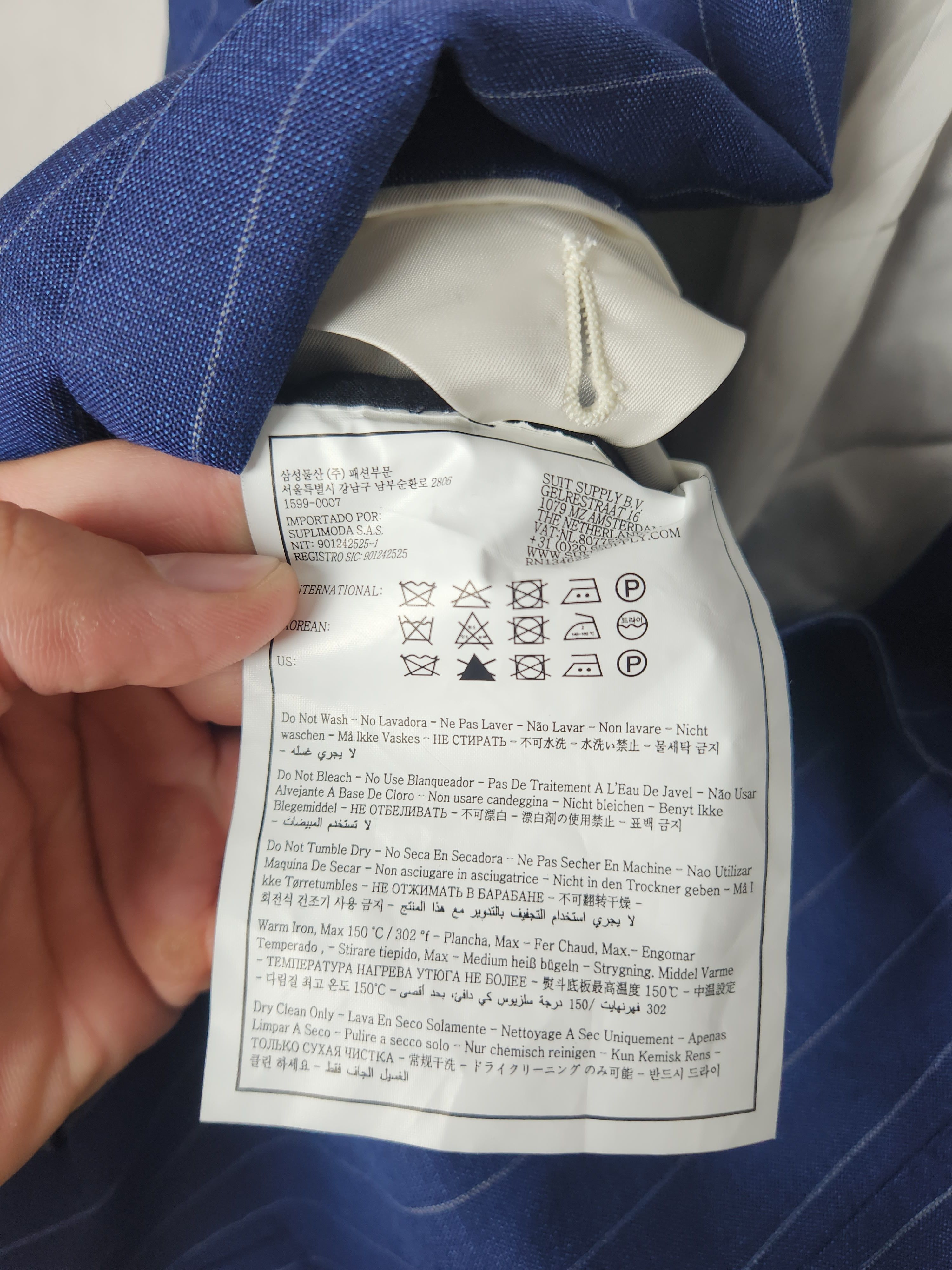 Suitsupply Suitsupply Lazio Single Breasted stripes blue suit slim Size 46R - 9 Thumbnail