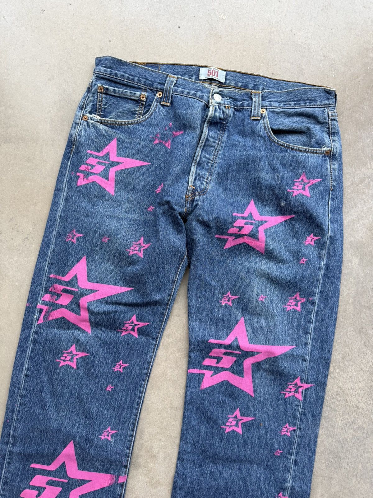 Sp5der Sp5der 5Star Vintage Indigo Jeans 38 NWT Pink Star Denim Size US 38 / EU 54 - 3 Thumbnail