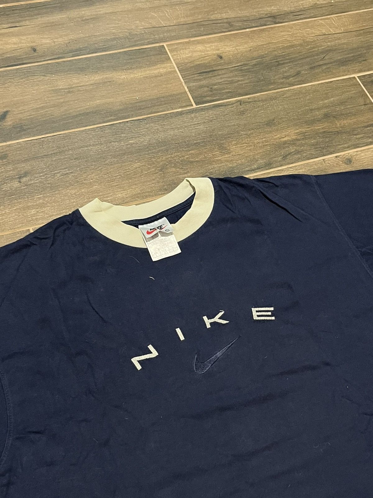 Nike × Vintage Vintage Nike Spellout Boxy T-shirt Y2K L Size US L / EU 52-54 / 3 - 2 Thumbnail
