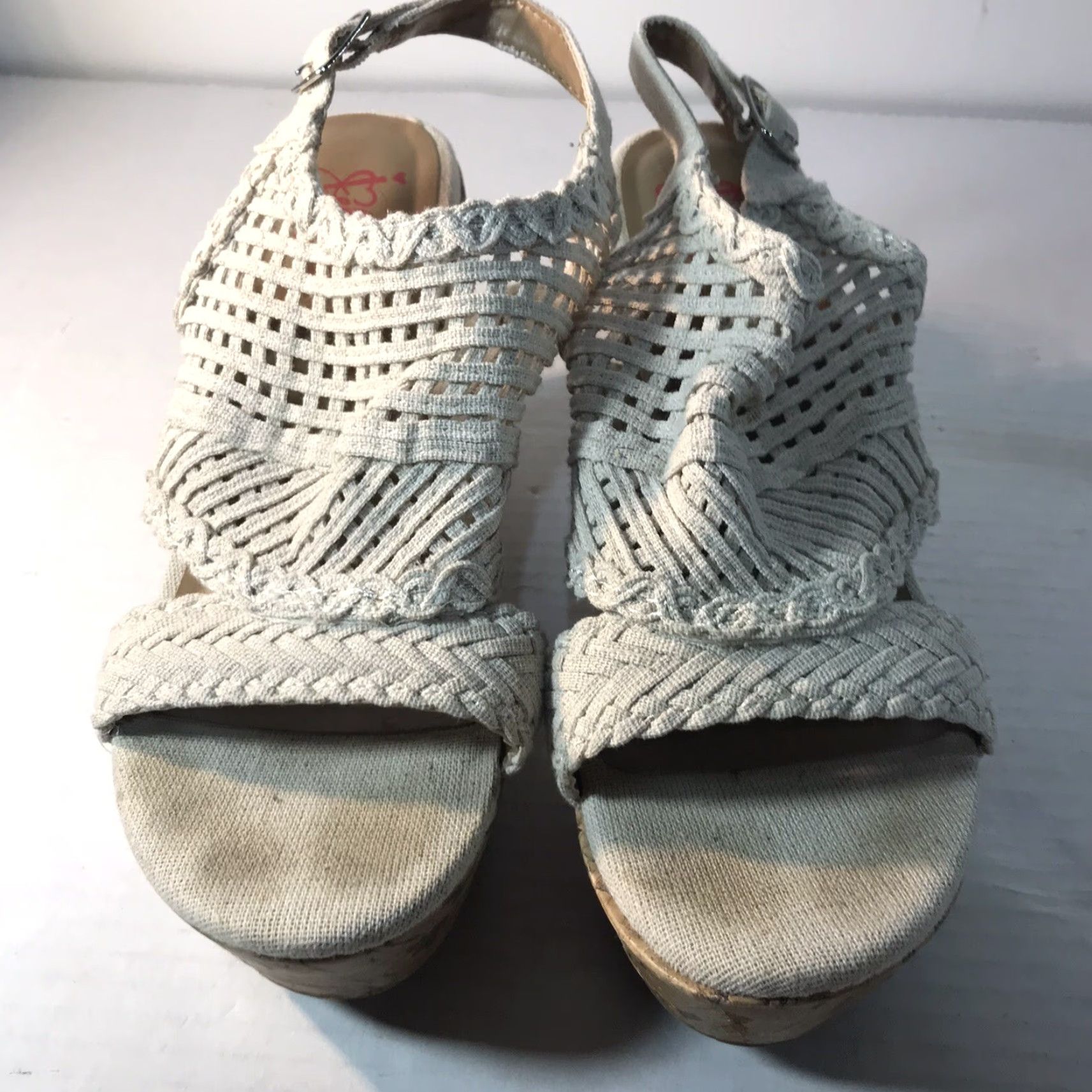 Vintage Jellypop Beige Wedge Heels Womens Size 8M Open Toe Slingback 3.5in High Heel Casual Clubwear Size US 8 / IT 38 - 2 Thumbnail