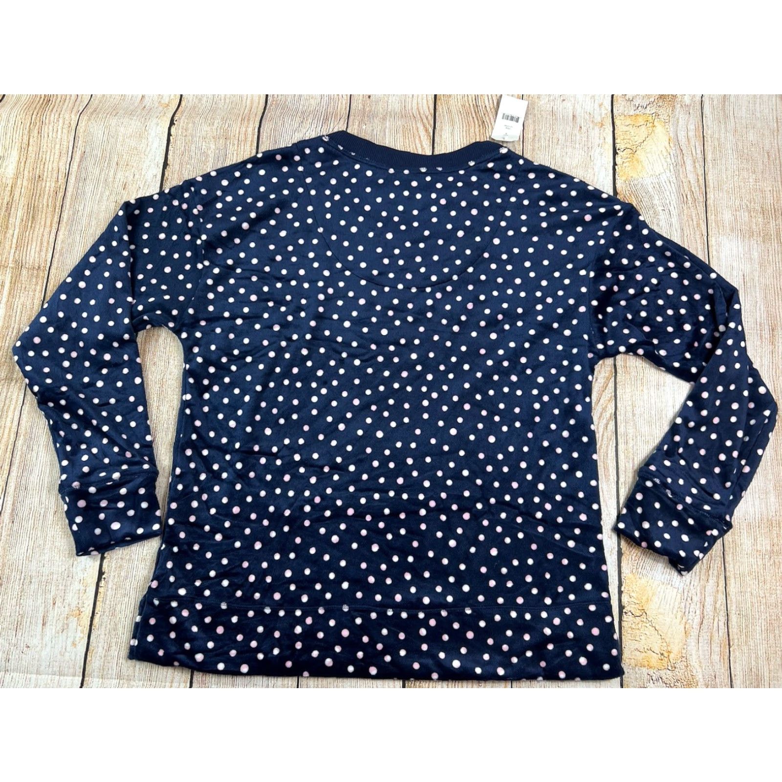 Nautica VINTAGE NWT Women Nautica Polka Dot Blue White Sleep Longsleeve Shirt Soft Fleece Small Size S / US 4 / IT 40 - 2 Thumbnail