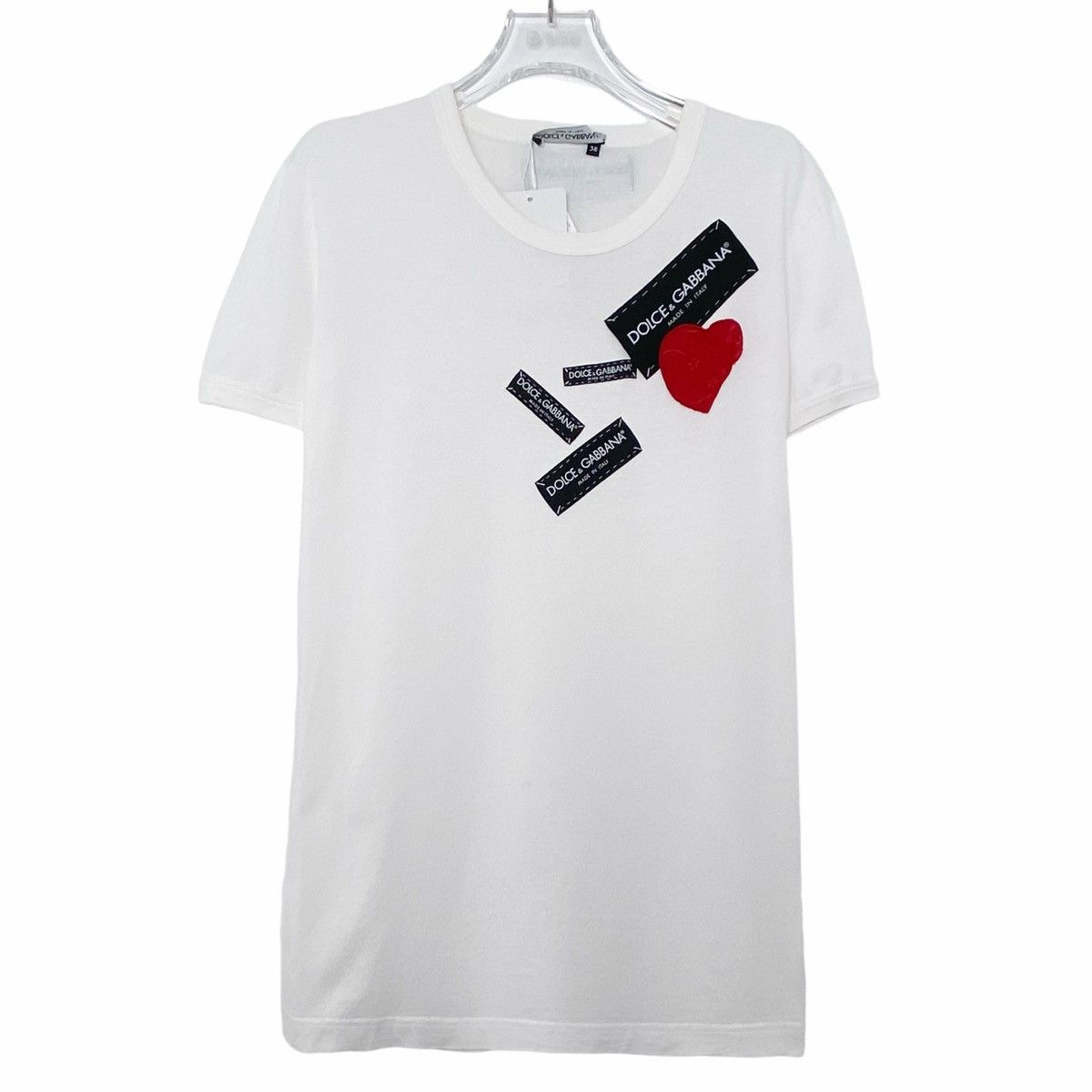 Dolce & Gabbana Dolce & Gabbana White Heart Short Sleeve T-shirt K26WX Size XS / US 0-2 / IT 36-38 - 1 Thumbnail