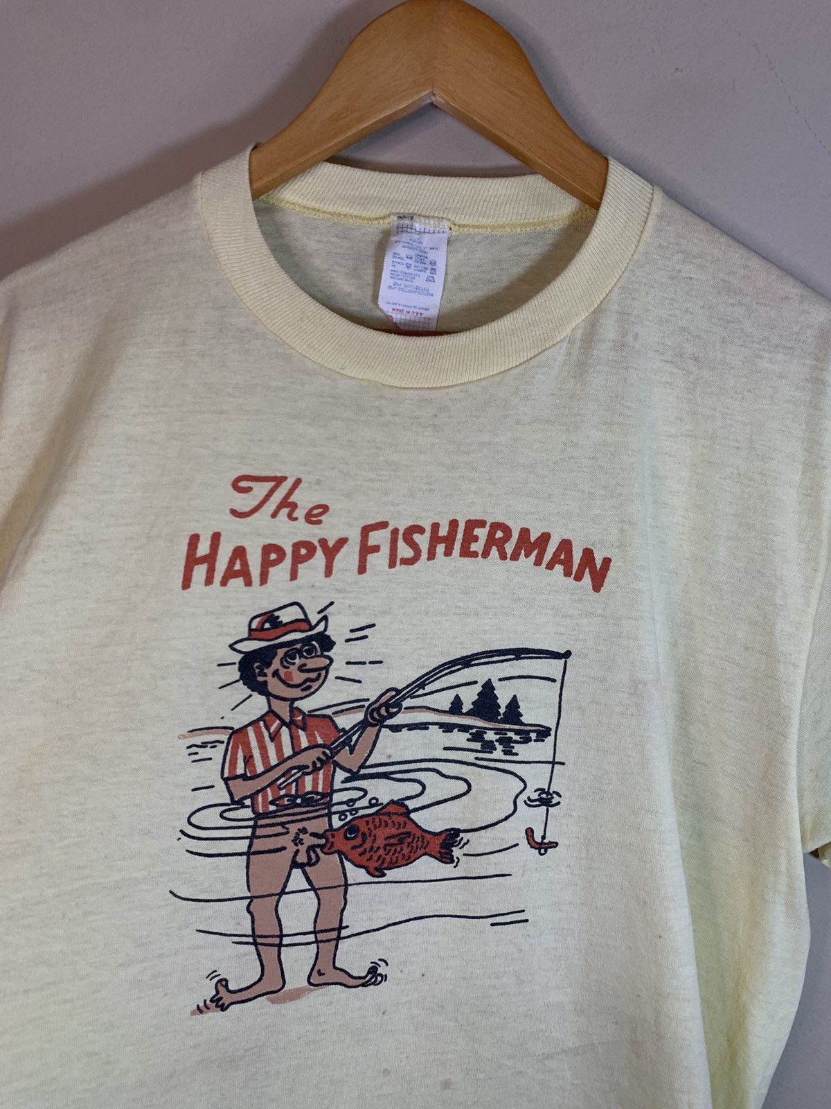 Vintage *RARE* Vintage The Happy Fisherman Explicit Funny Art Shirt Size US XL / EU 56 / 4 - 2 Thumbnail