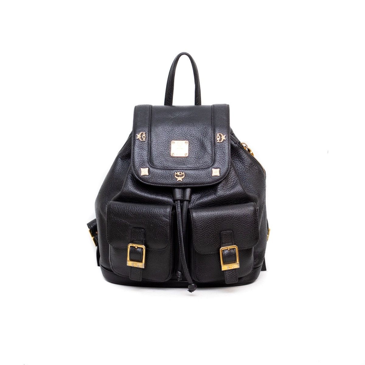MCM × Vintage Vintage Authentic MCM Black Leather Backpack Germany Medium Size ONE SIZE - 1 Thumbnail