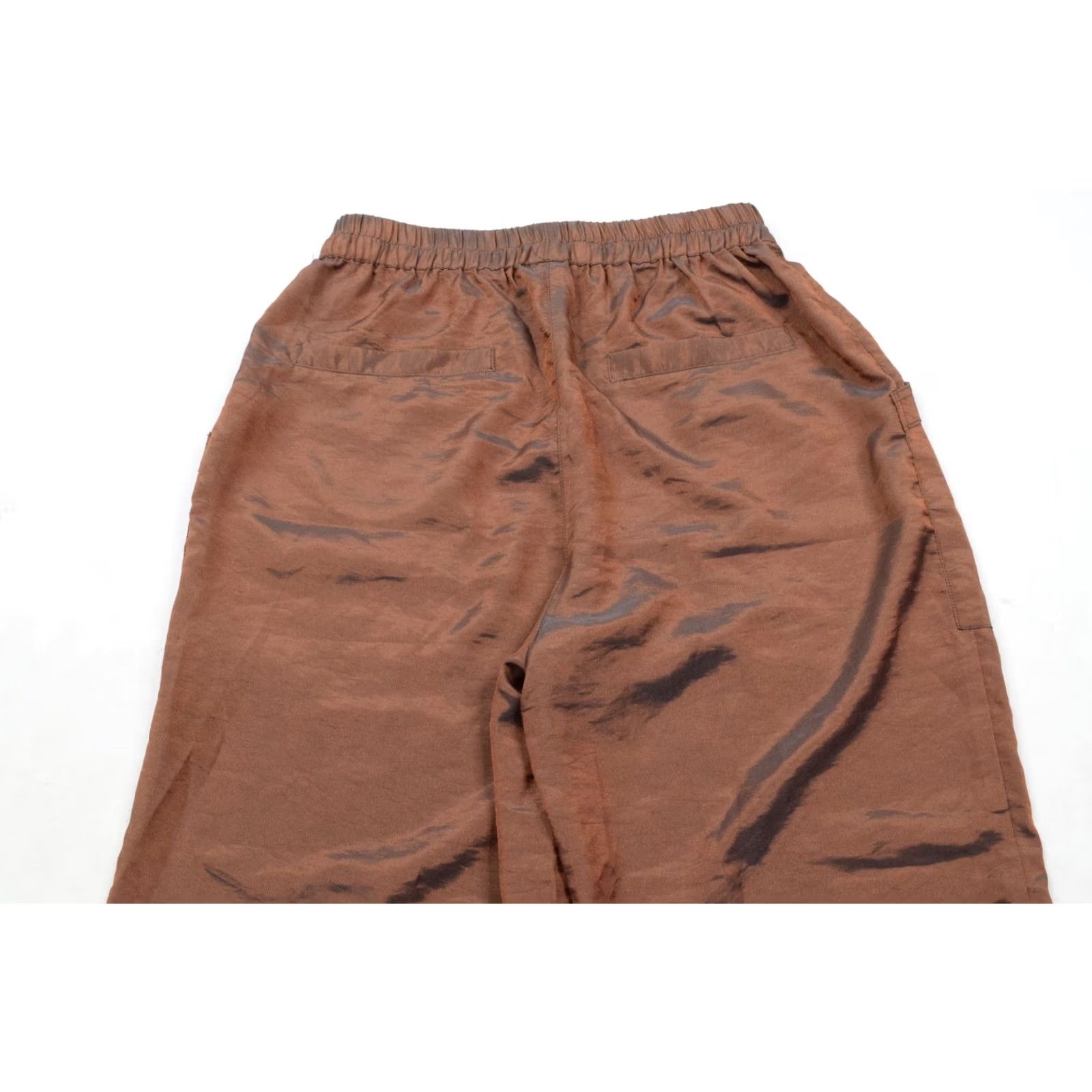 Vintage Current Air Pants Jogger Womens S Cotton Polyester Brown Taupe Satin Crinkled Casual Pull-On Inseam 27in 30in Size 28" / US 6 / IT 42 - 8 Thumbnail