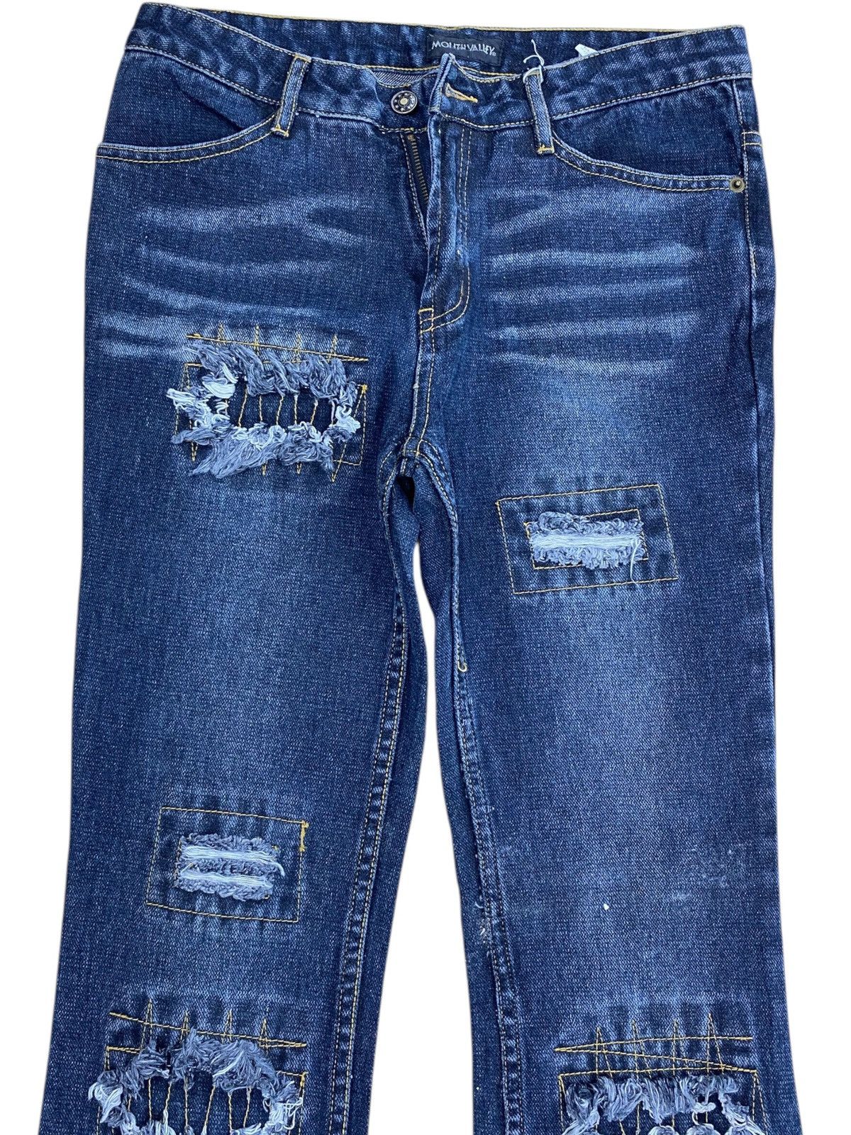 Other Japanese Brand Dark Wash Ripped Style Flare Jeans Size US 30 / EU 46 - 2 Thumbnail