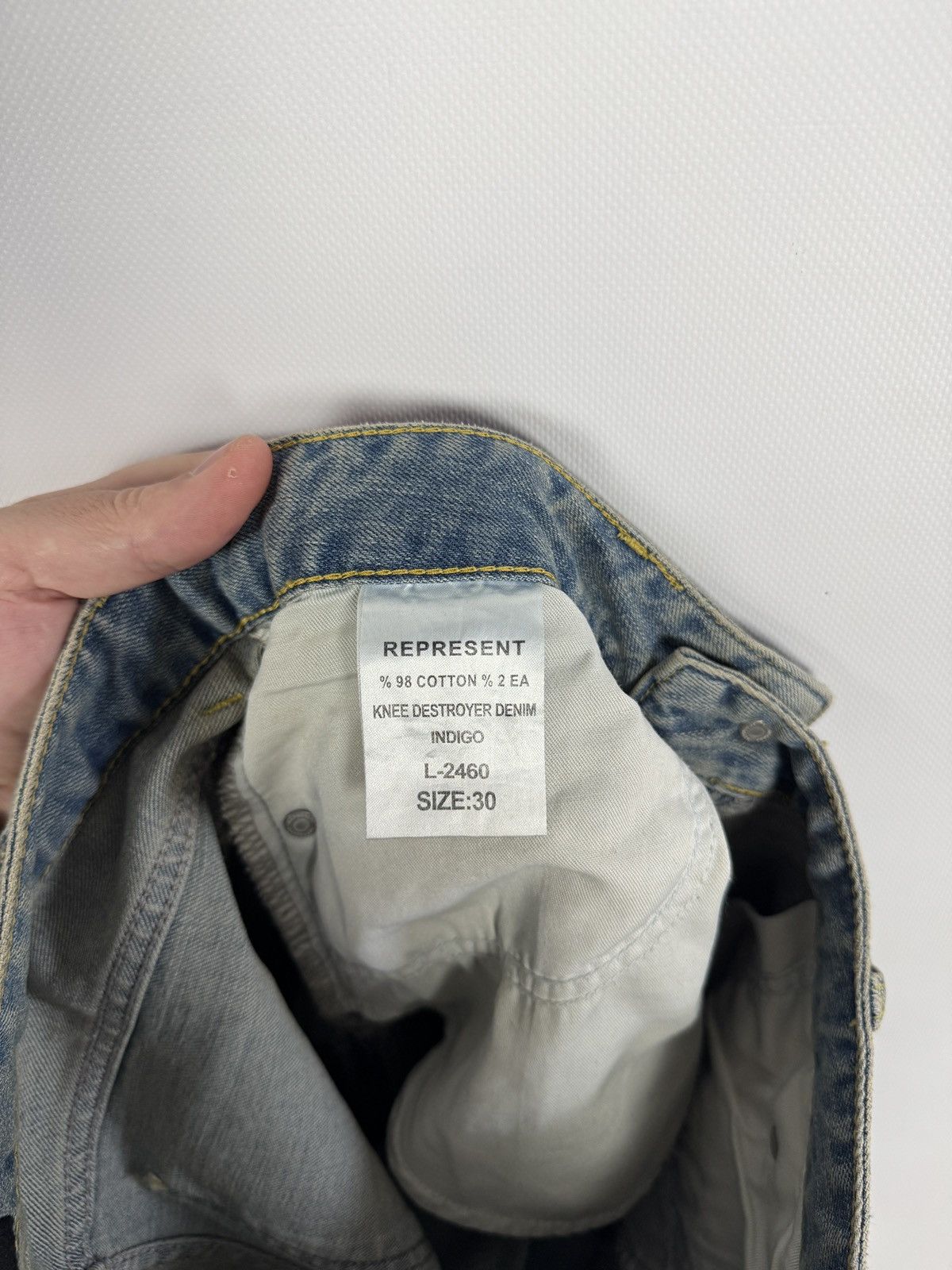 Represent Clo. Represent Destroyer Indigo Skinny Jeans Distressed Denim 30 Size US 30 / EU 46 - 10 Thumbnail