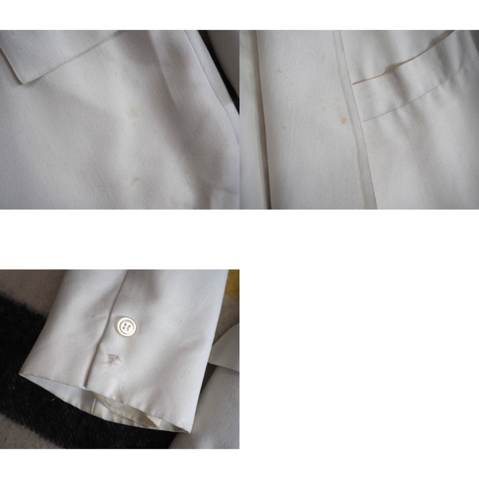 After Six VTG 50s AfterSix Rudofker White Rockabilly Distress Button Blazer Gab Jacket 42R Size 42R - 8 Thumbnail